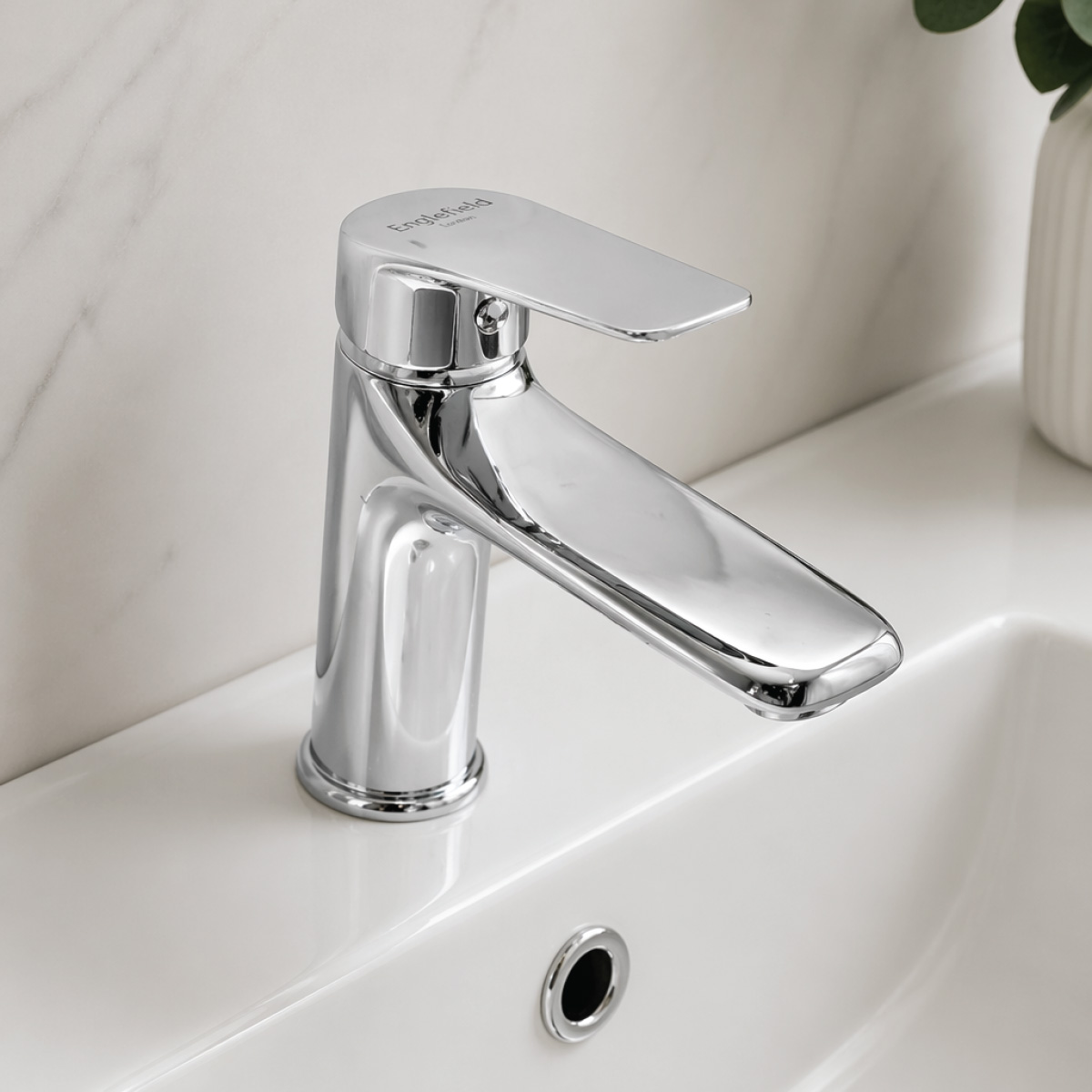 Brass Modern Basin Mixer Chrome