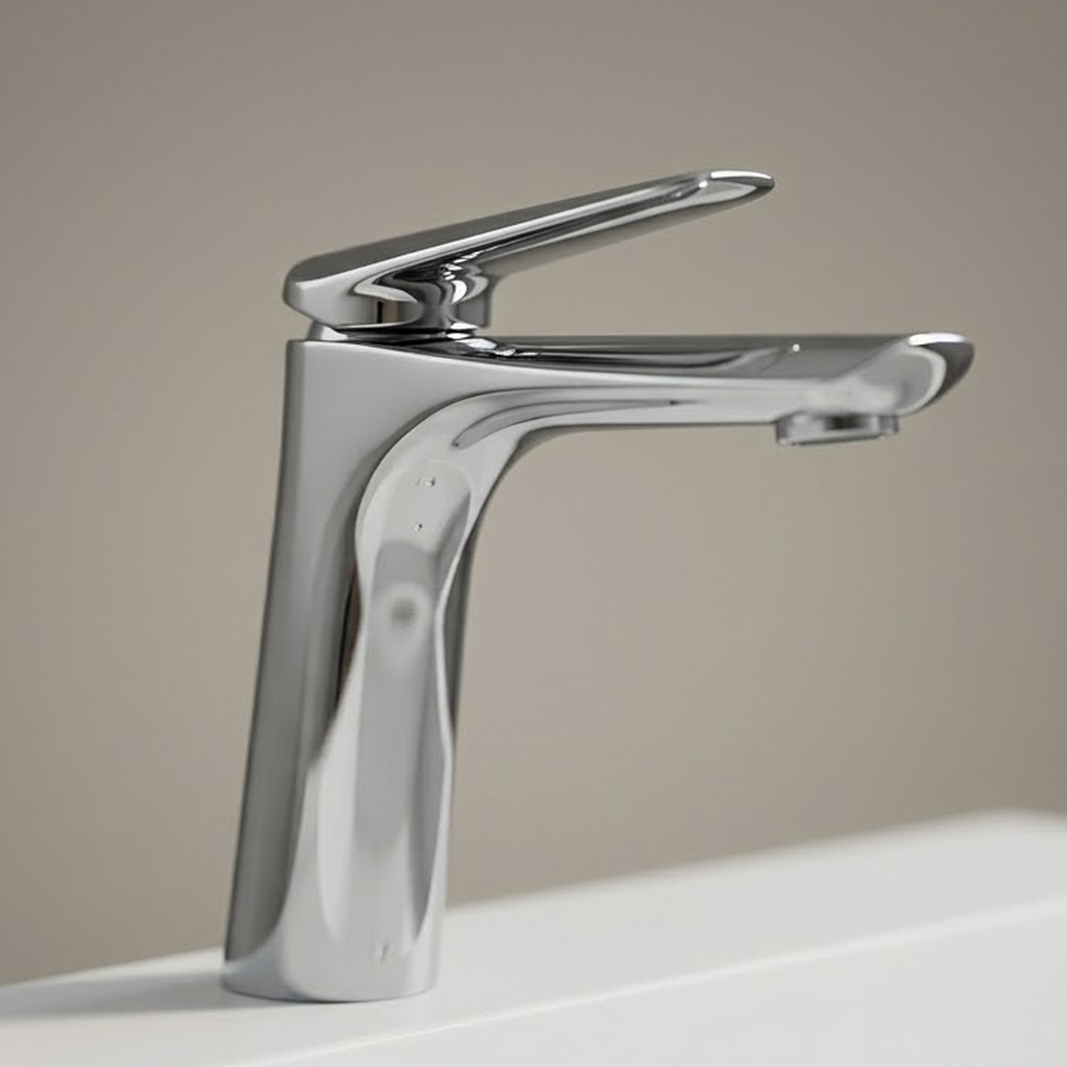 Brass Modern Basin Mixer Chrome