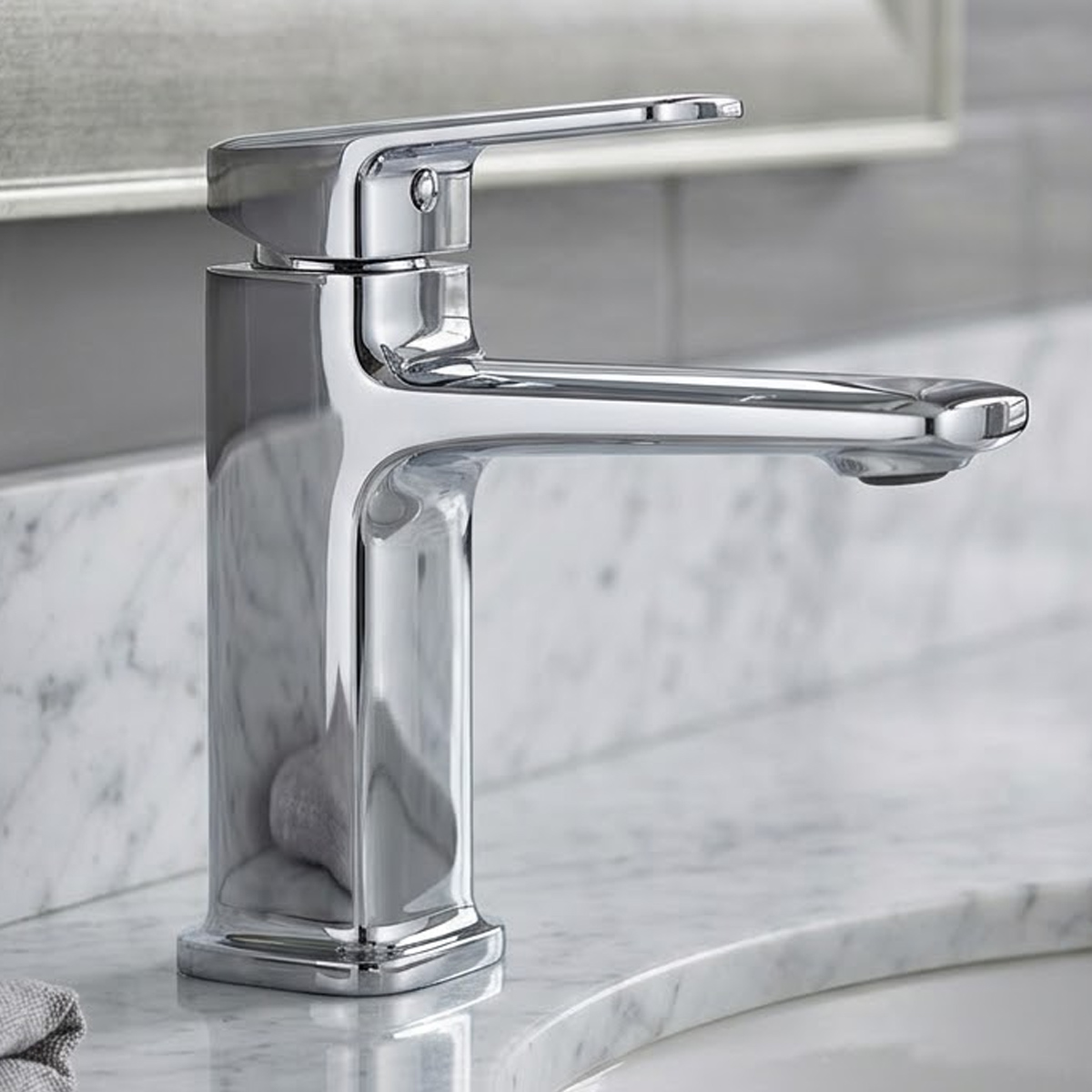 Brass Modern Basin Mixer Chrome