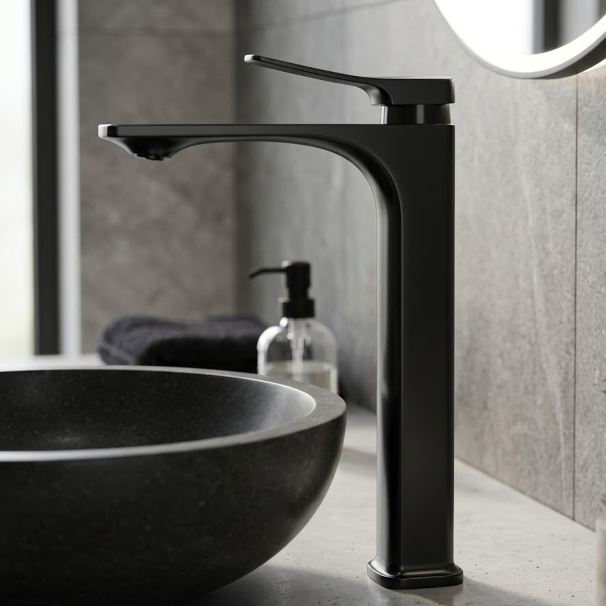Brass Modern Basin Mixer Black