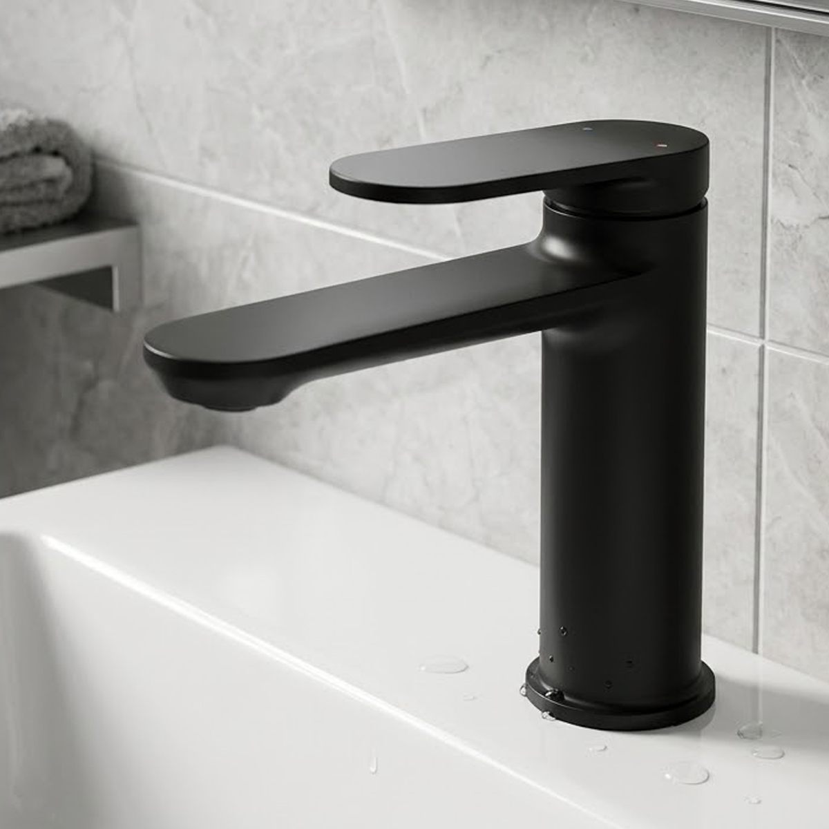 Brass Modern Basin Mixer Black