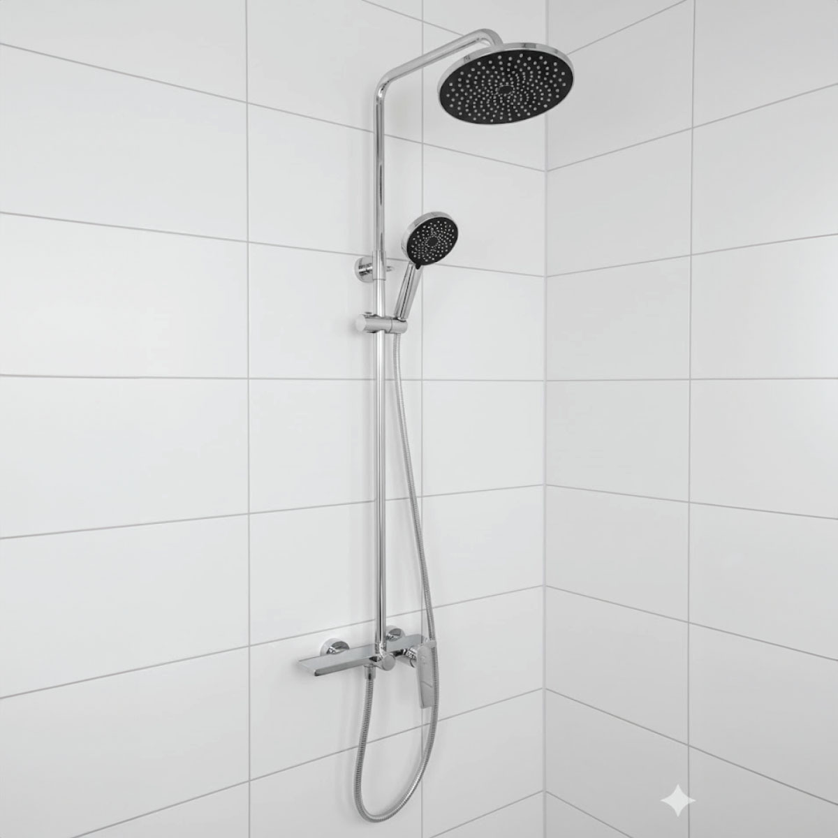 Brass Modern Shower Column Chrome