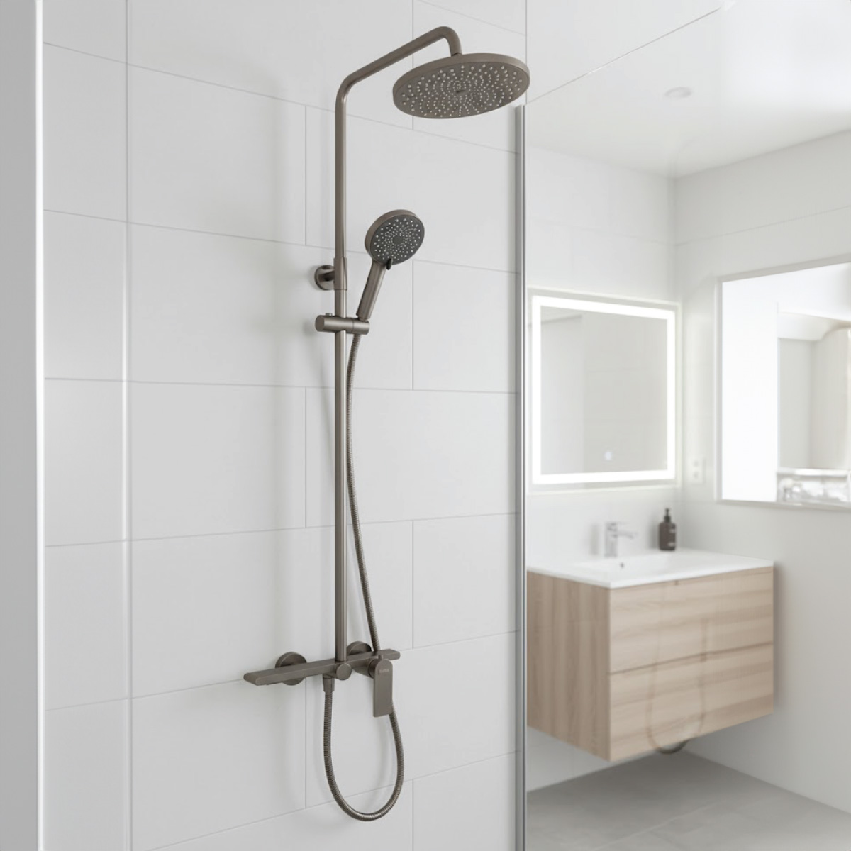 Clear Modern Brass Shower Column