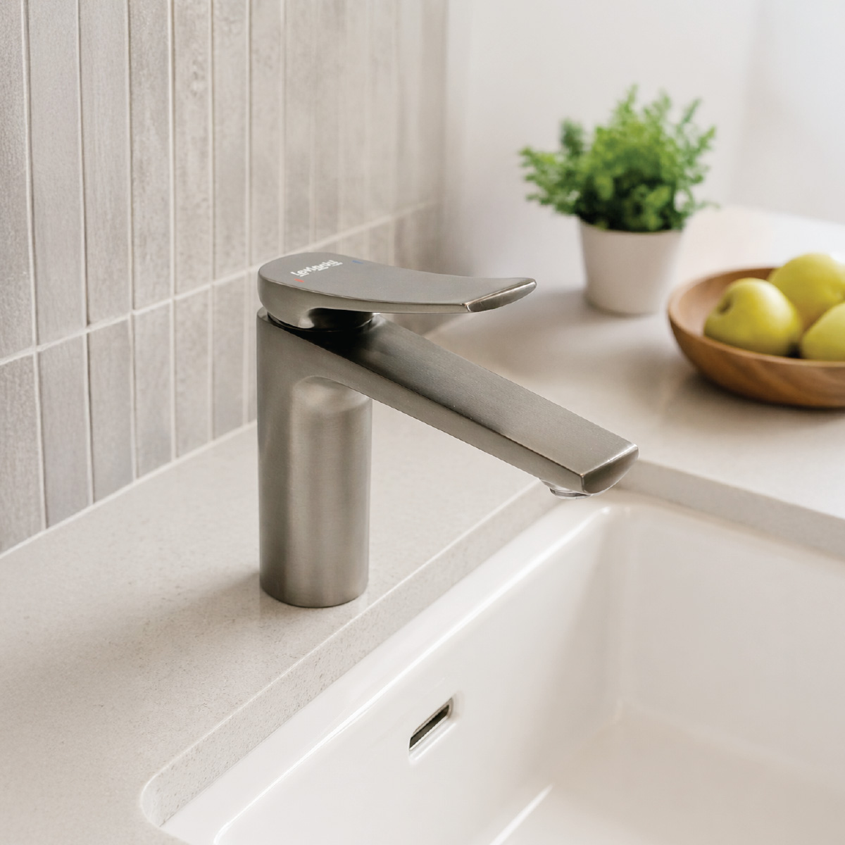 Brass Modern Basin Mixer Clear