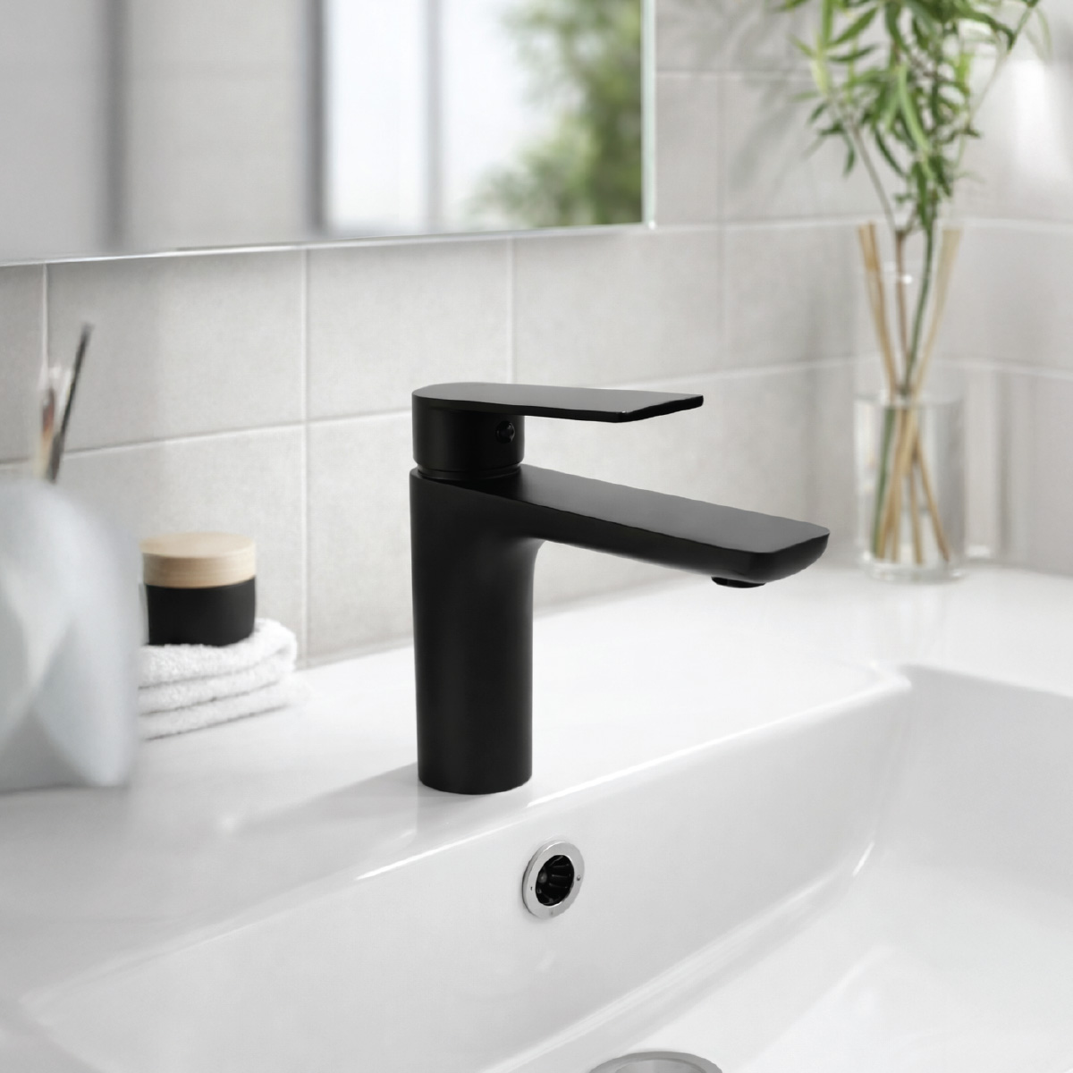 Brass Modern Basin Mixer Clear