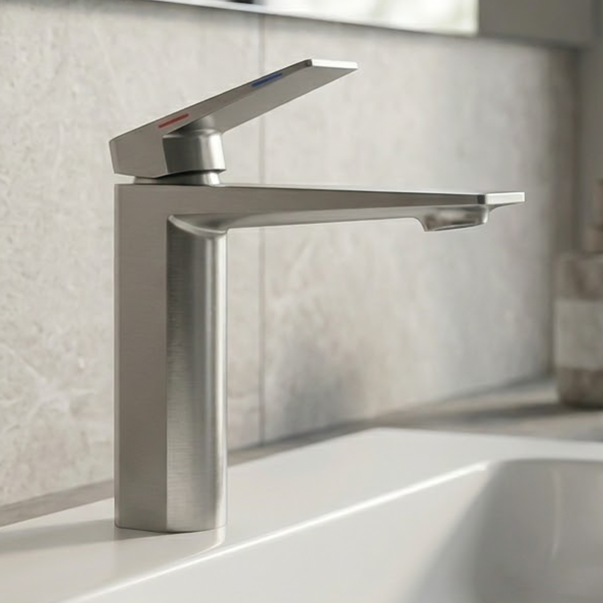 Brass Modern Basin Mixer Clear