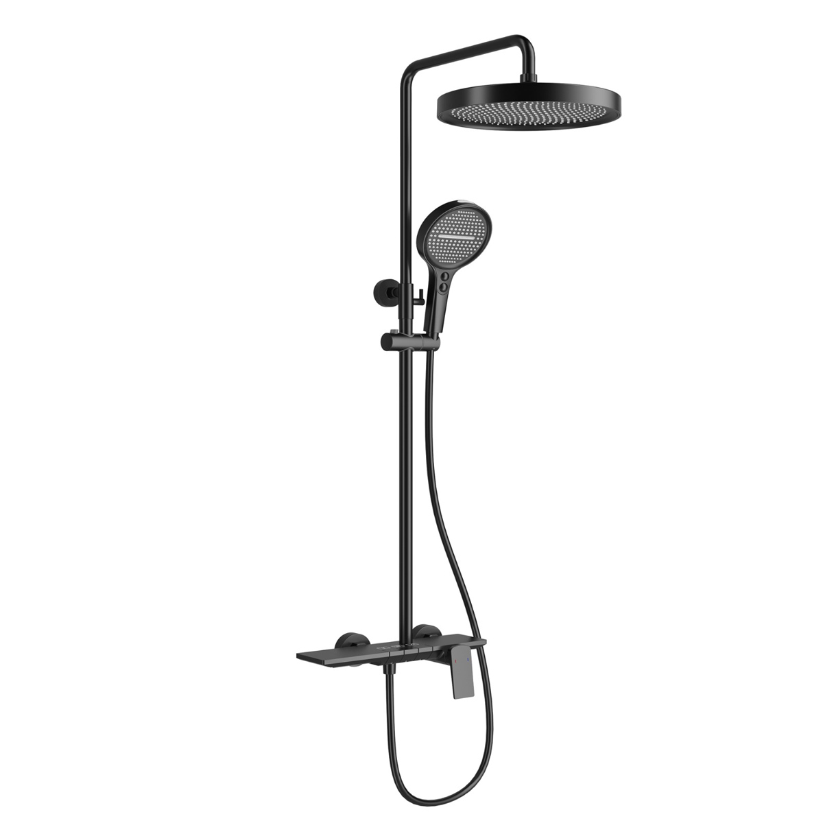 Brass Modern Shower Column Black