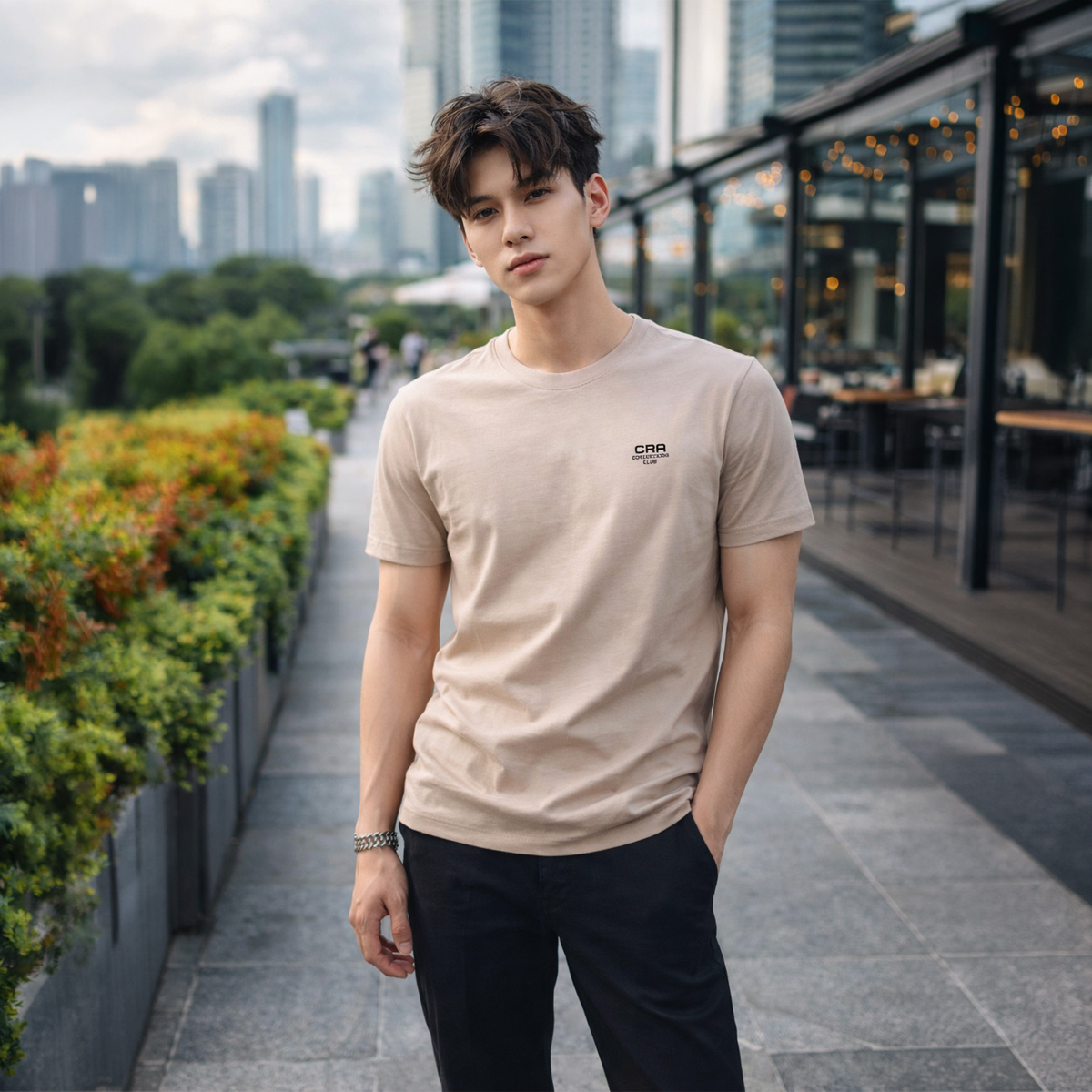 Men Plain Round Neck T-Shirt