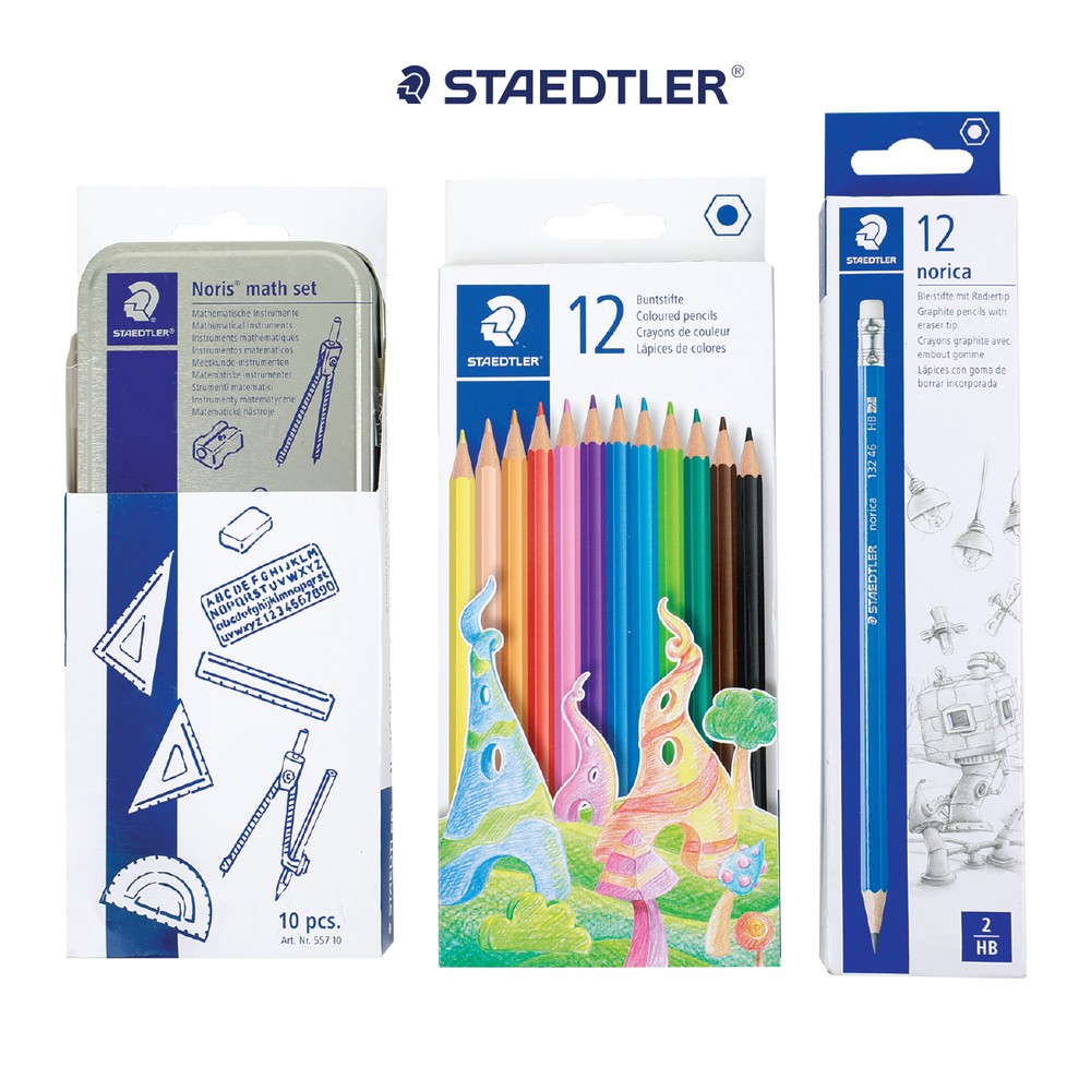 Norica 12 Color Pencils with Math Set