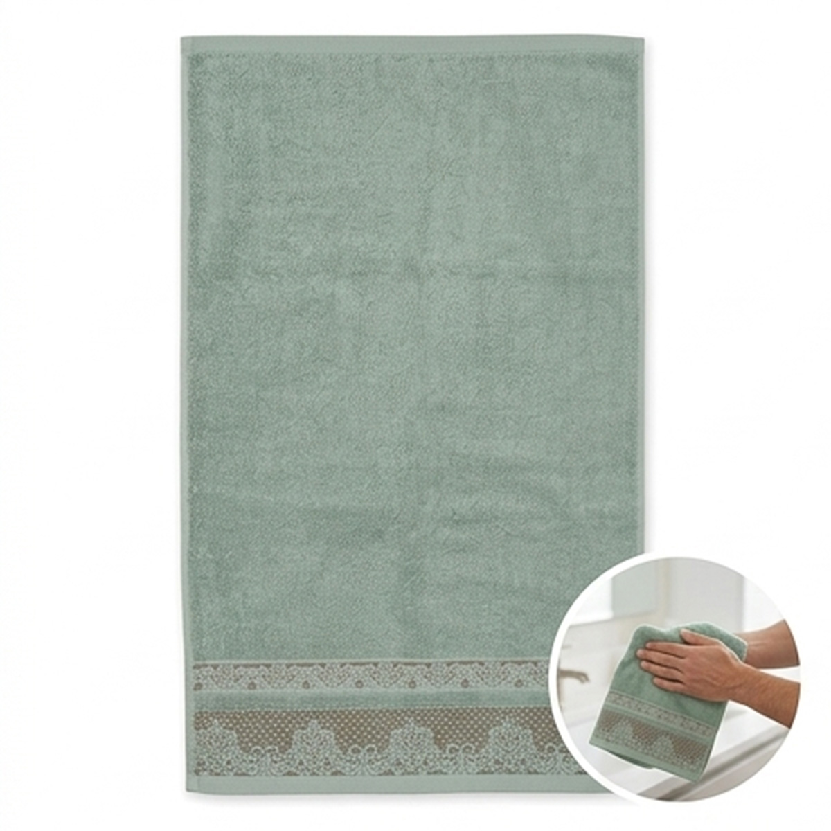 Solid Jacquard Hand Towel 41x66 Blue