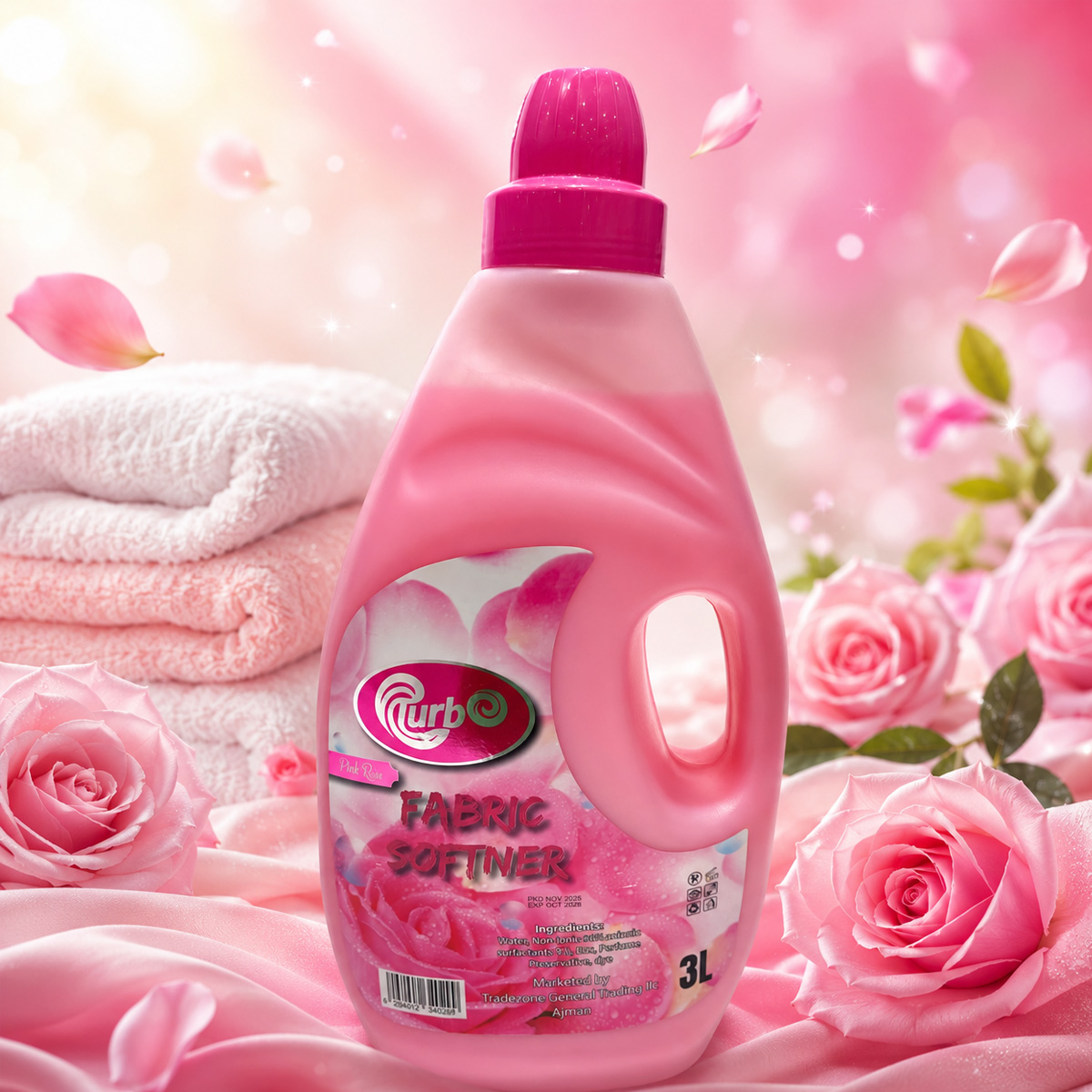Turbo Fabric Softener Rose 3L