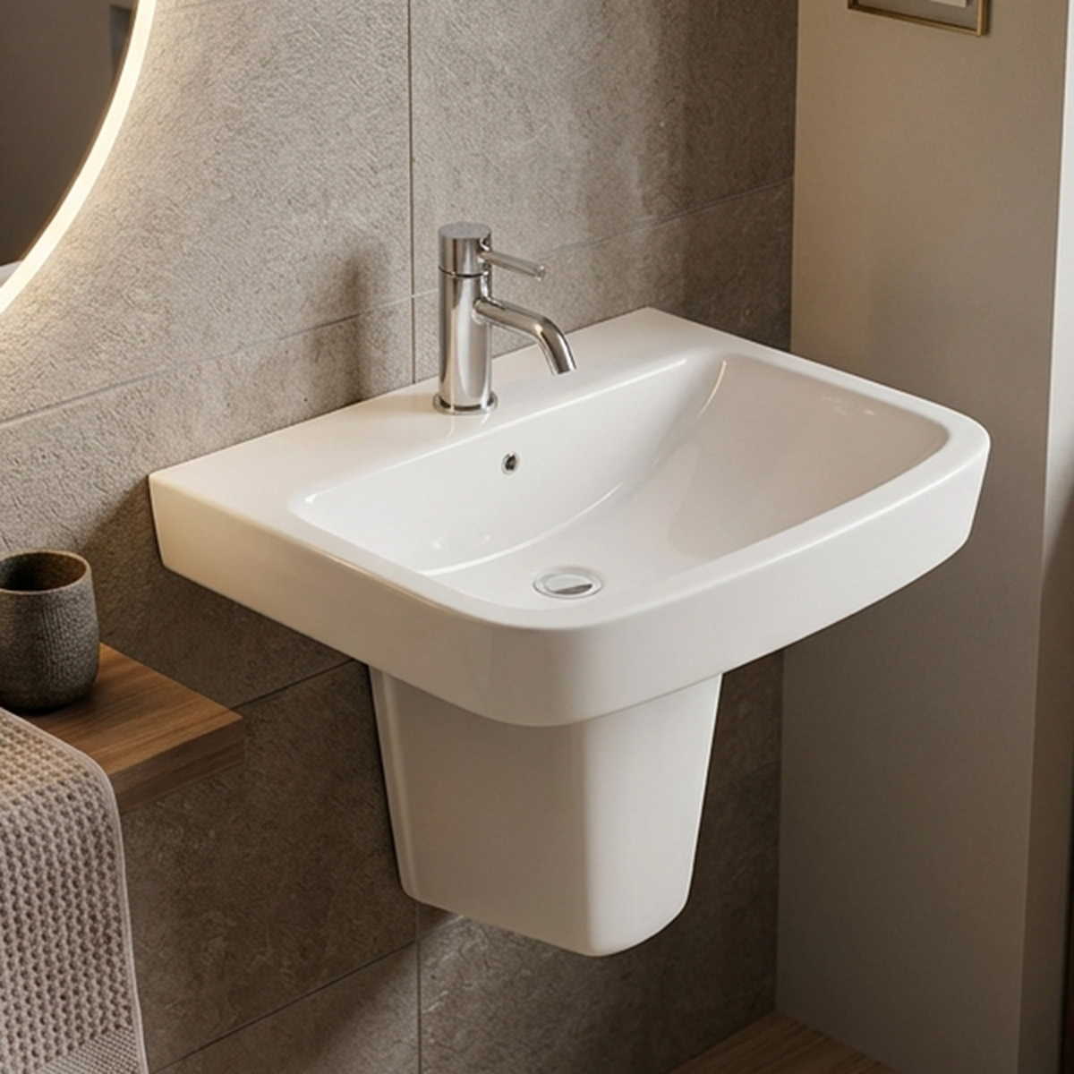 Altis Wash Basin with Half Pedestal