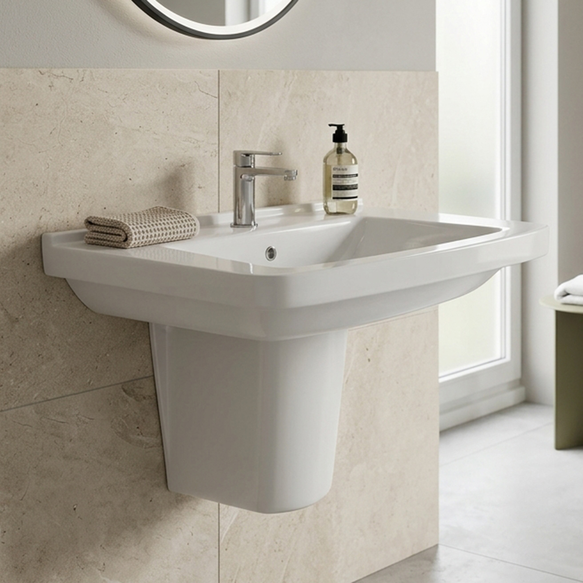 Parish Wash Basin with Half Pedestal