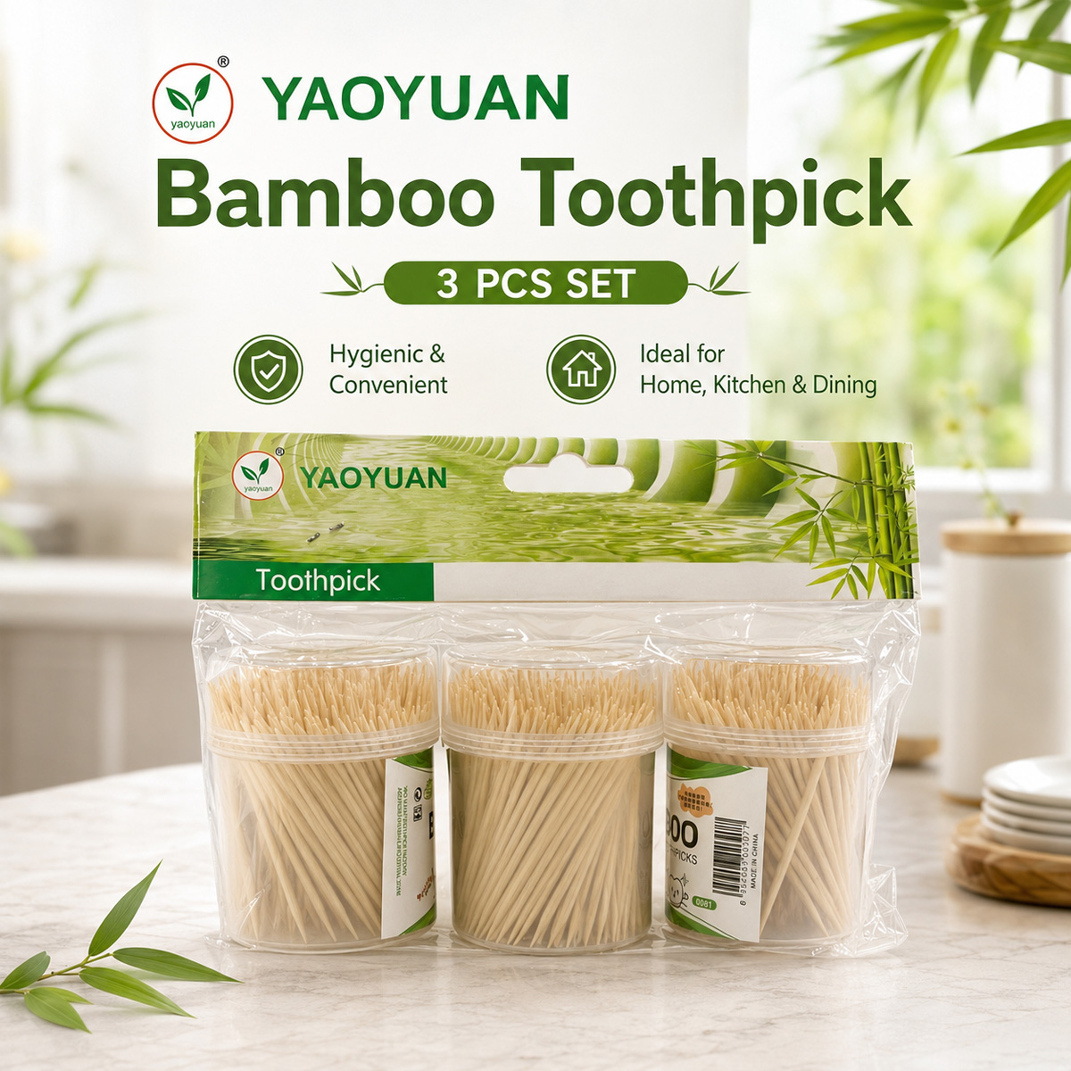 Bamboo Tooth Pick Set 3 Piece