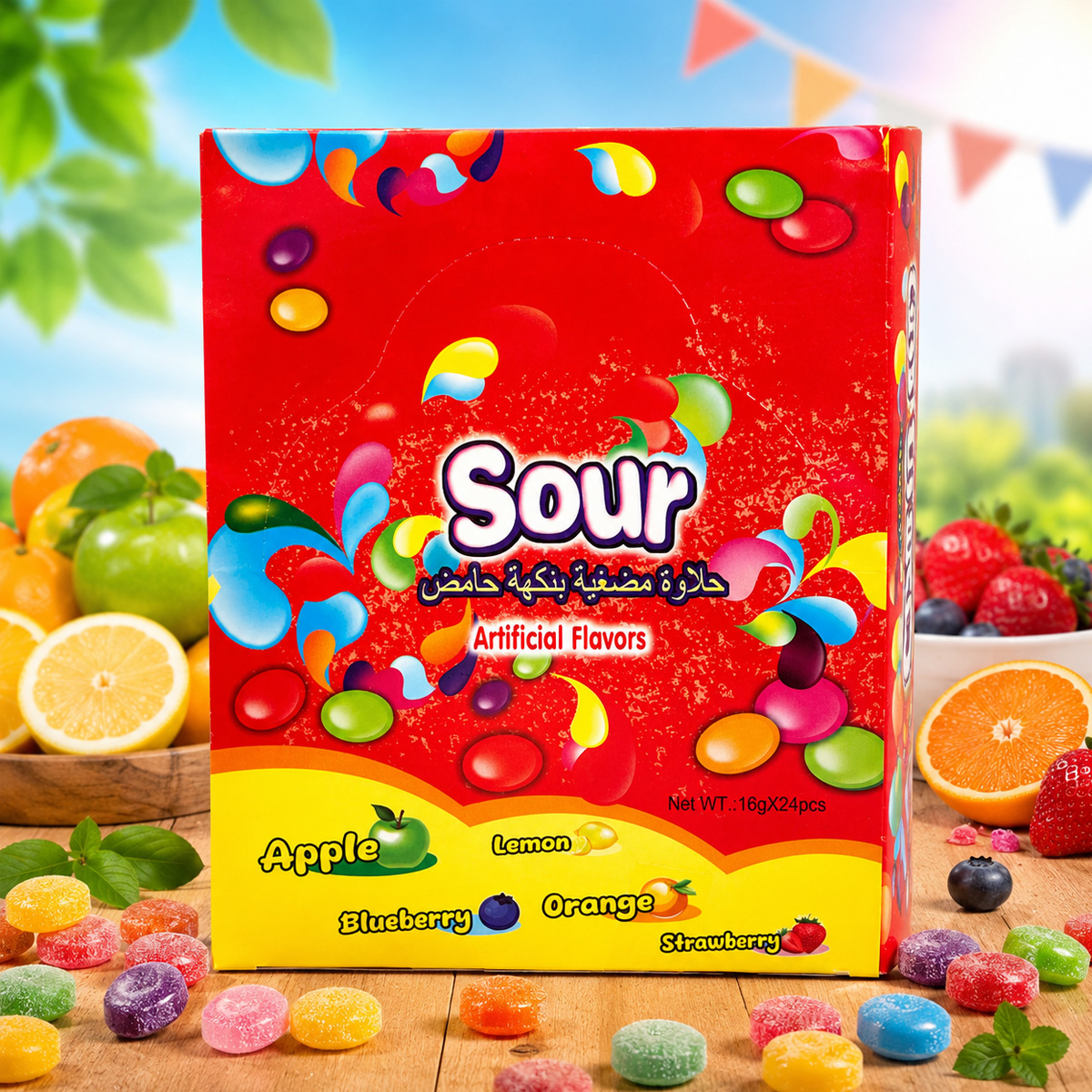 Fruit Sour Candy (Pack of 24 piece)
