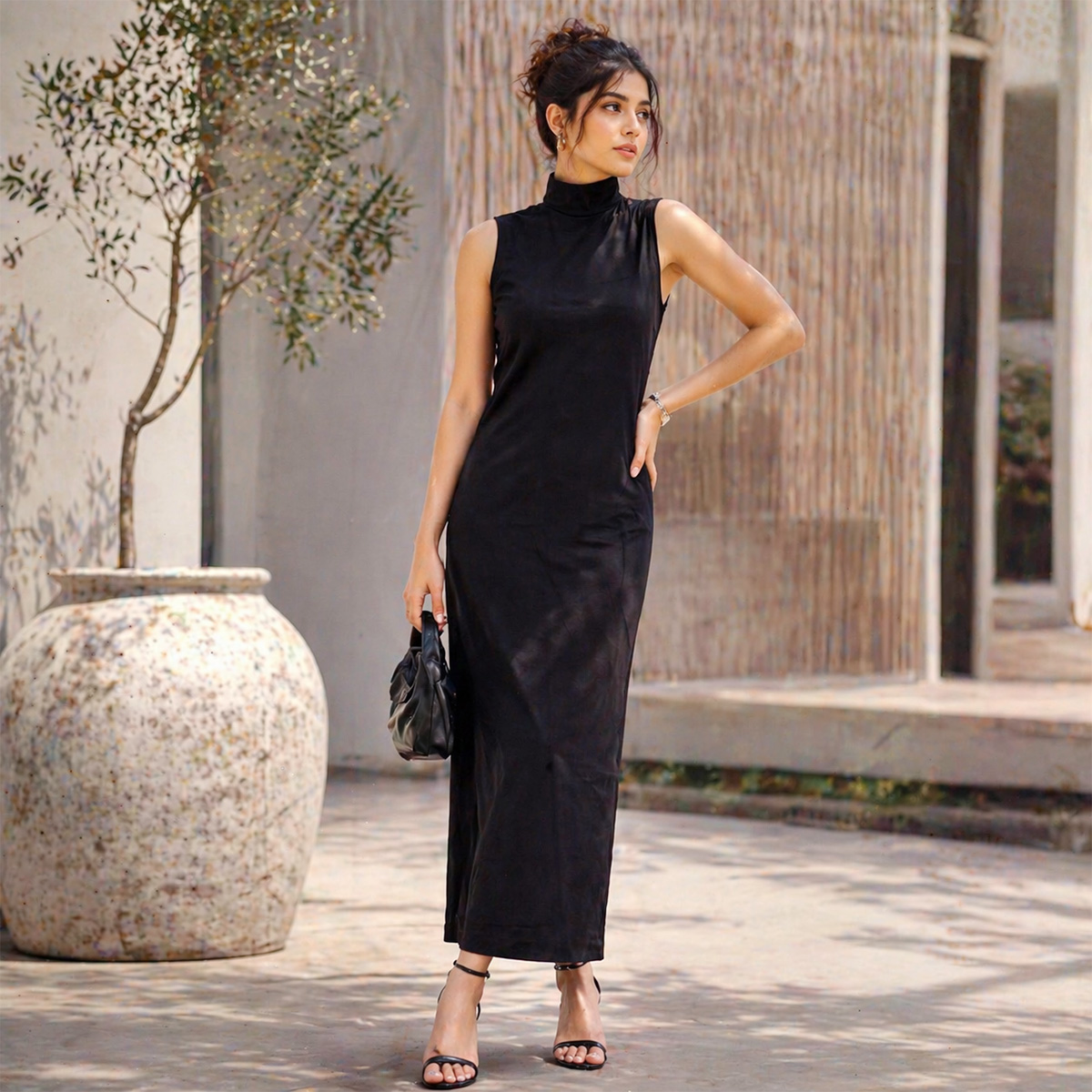 Ladies High Neck Bodysuit Sleeveless