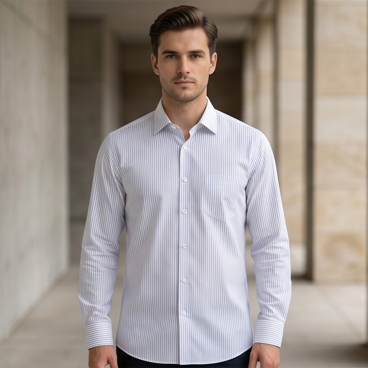 Men Classic Print Formal Shirt