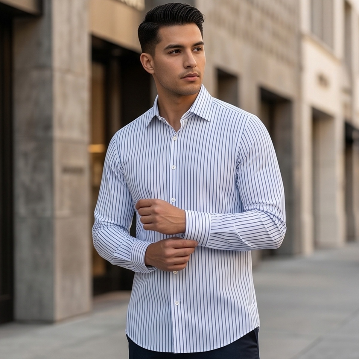 Men Classic Print Formal Shirt