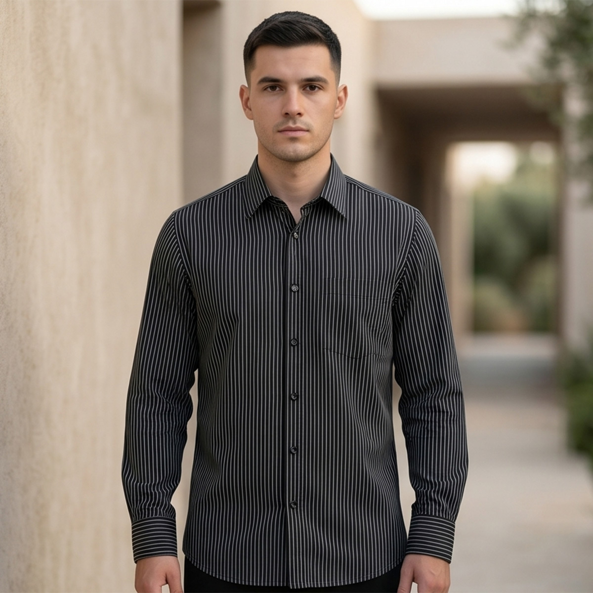 Men Classic Print Formal Shirt