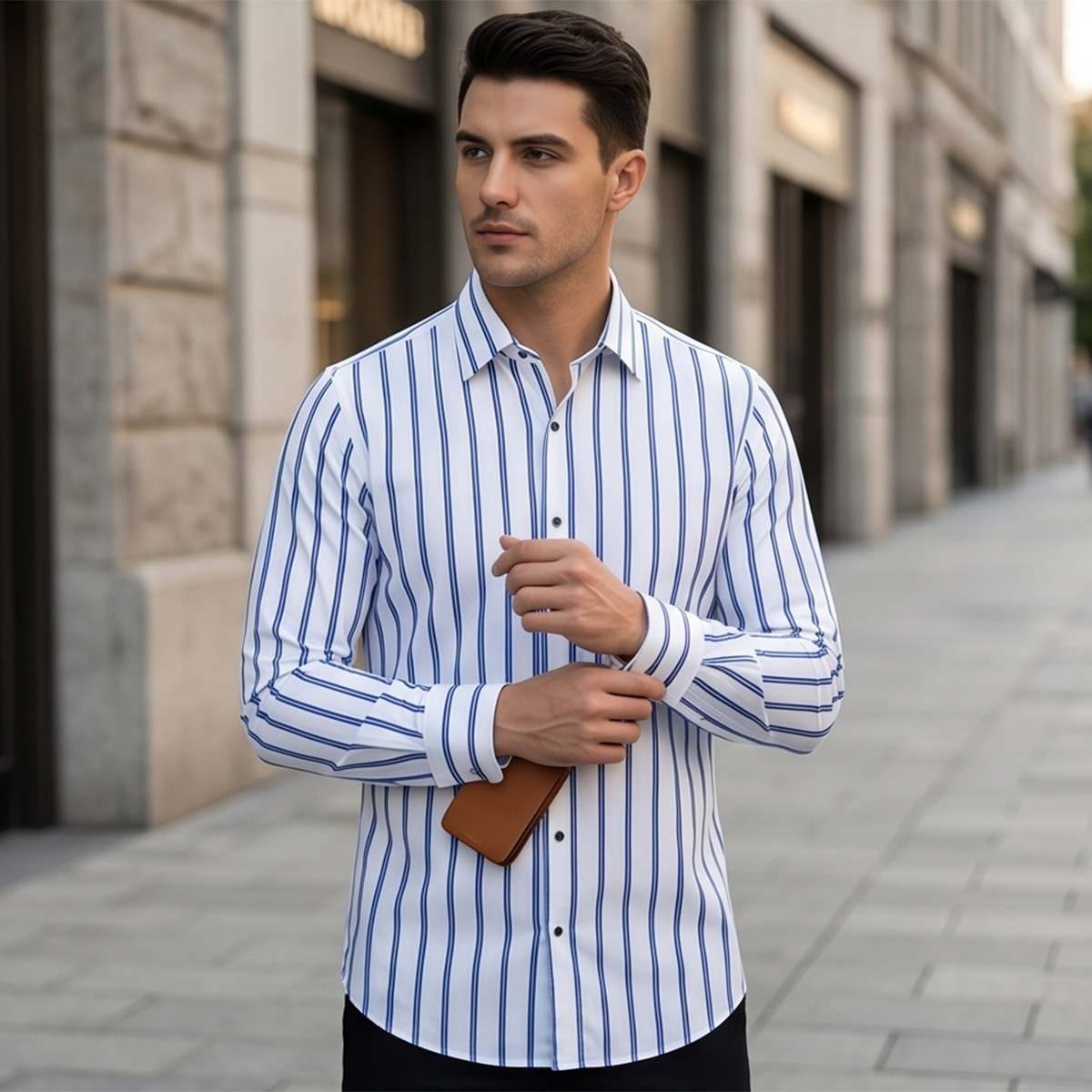 Men Printed Formal Shirt Long Sleeve