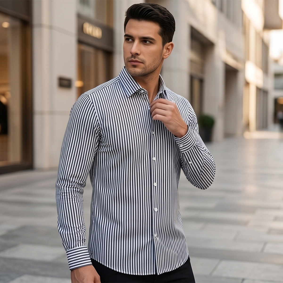 Men Printed Formal Shirt Long Sleeve