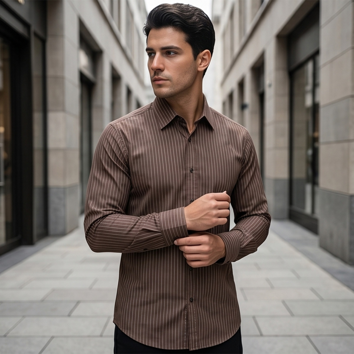 Men Printed Formal Shirt Long Sleeve