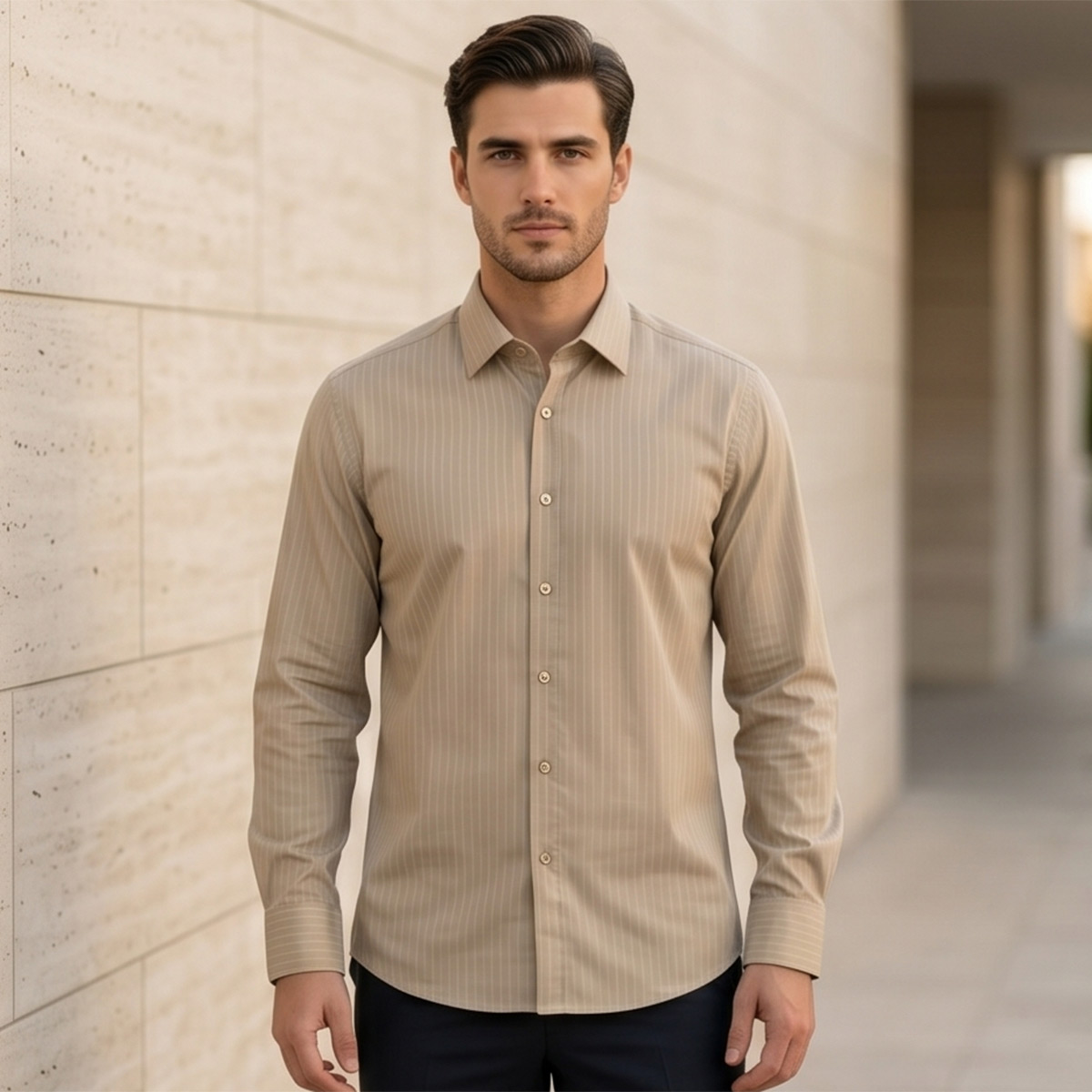 Men Printed Formal Shirt Long Sleeve