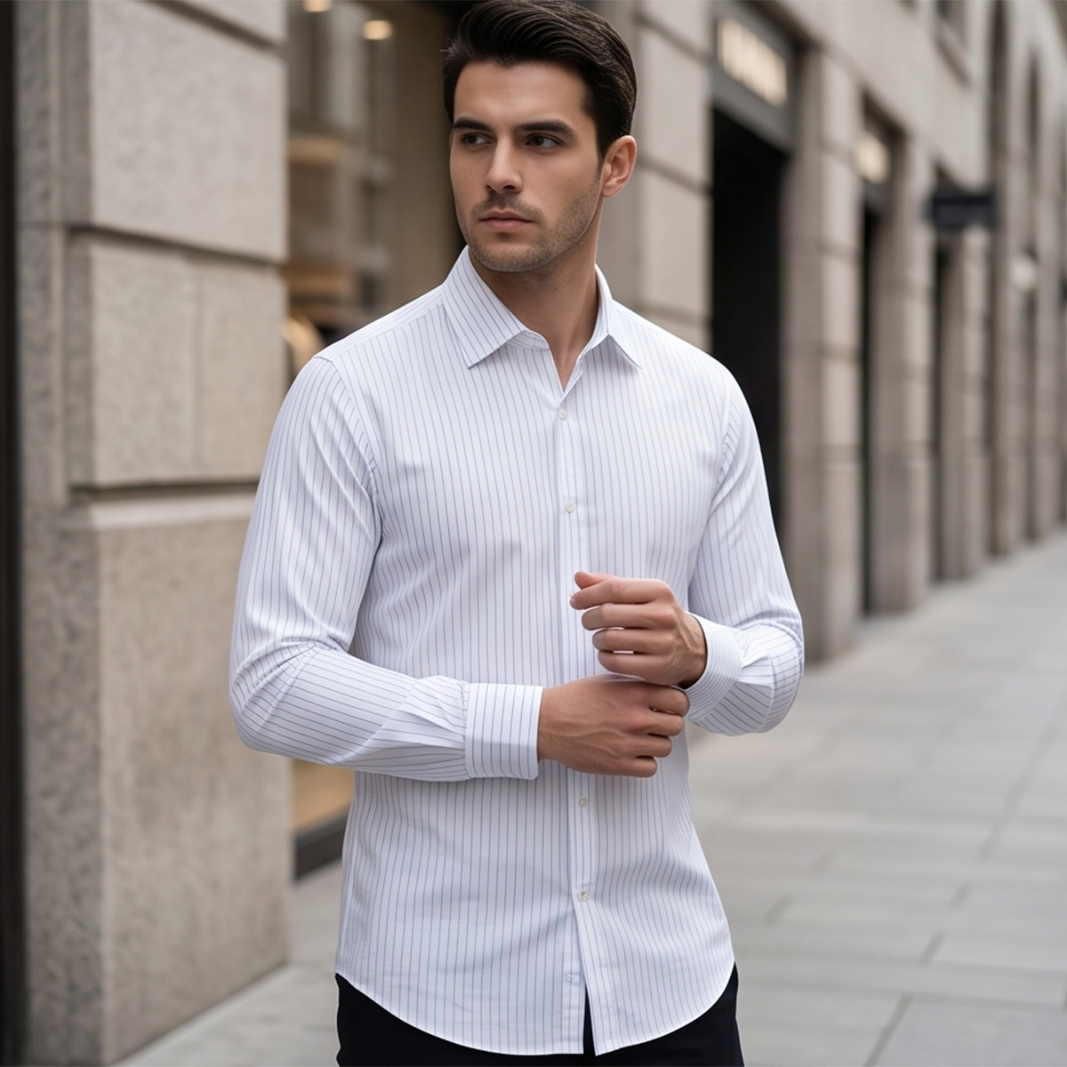 Men Printed Formal Shirt Long Sleeve
