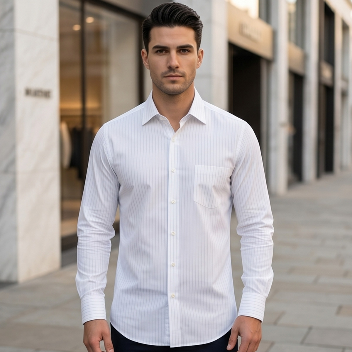 Men Printed Formal Shirt Long Sleeve