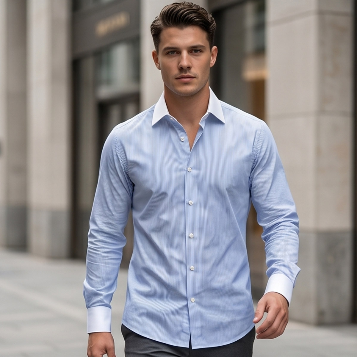 Men Printed Formal Shirt Long Sleeve