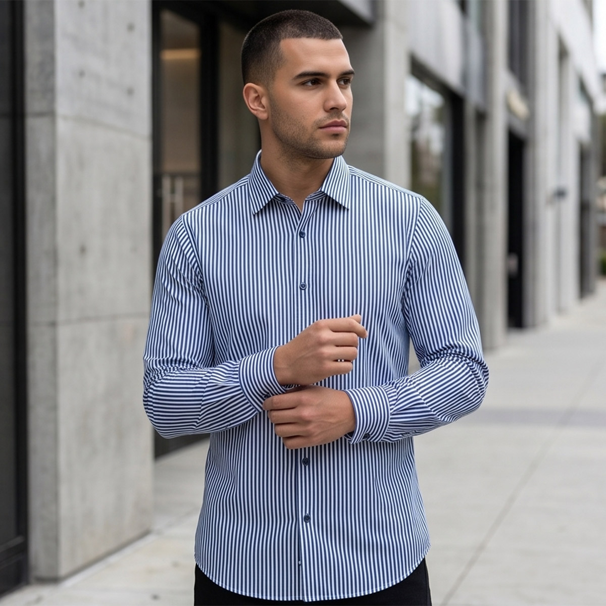 Men Printed Formal Shirt Long Sleeve