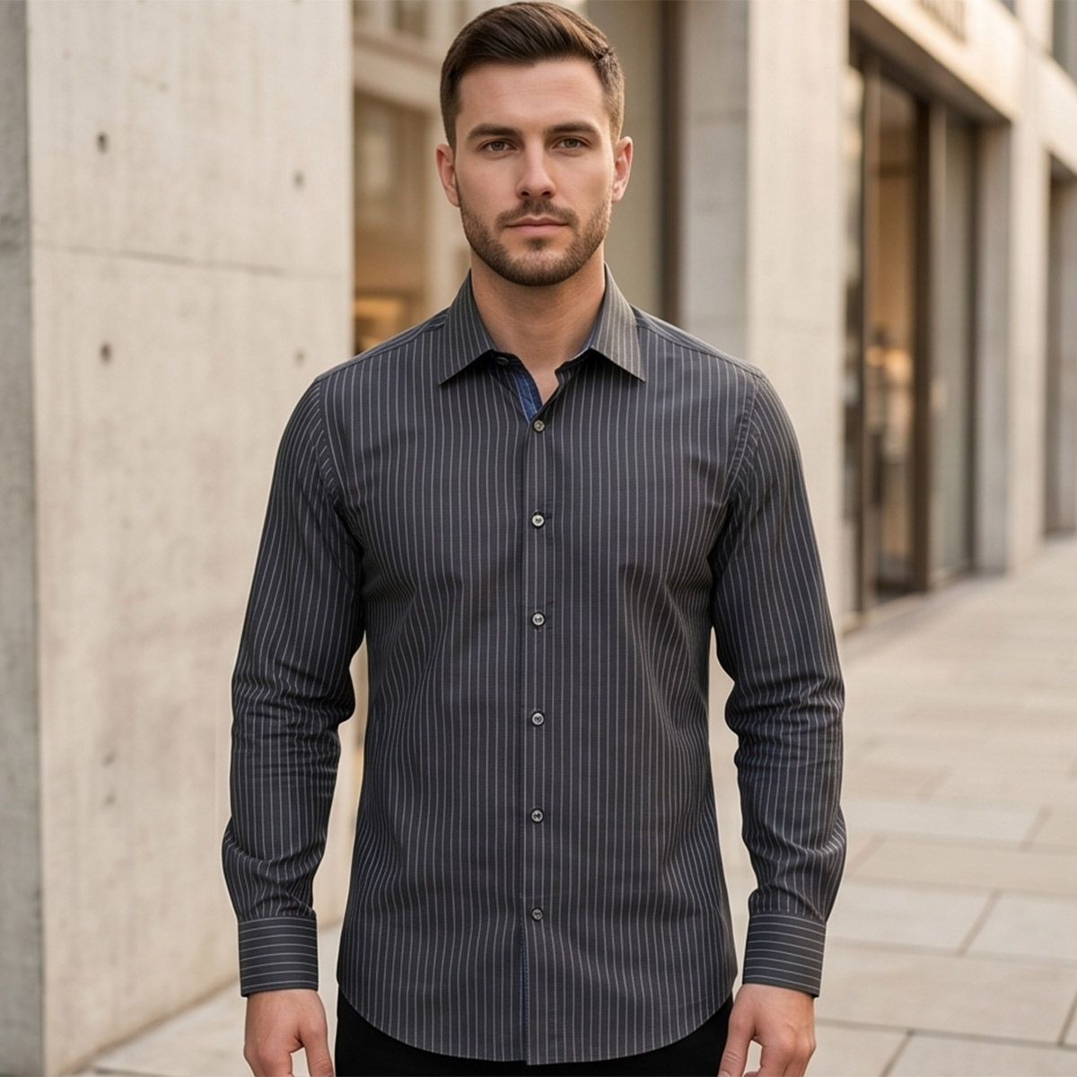 Men Printed Formal Shirt Long Sleeve