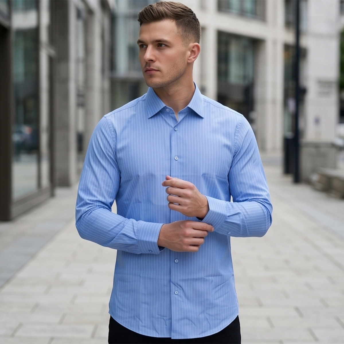 Men Printed Formal Shirt Long Sleeve