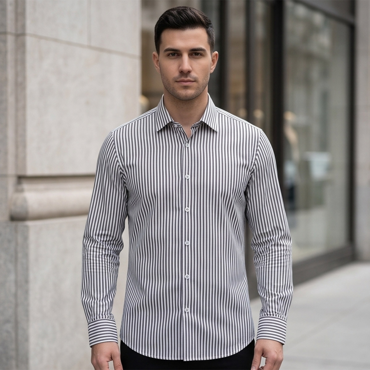 Men Printed Formal Shirt Long Sleeve