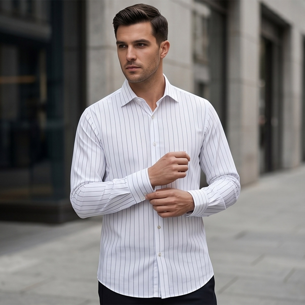 Men Printed Formal Shirt Long Sleeve