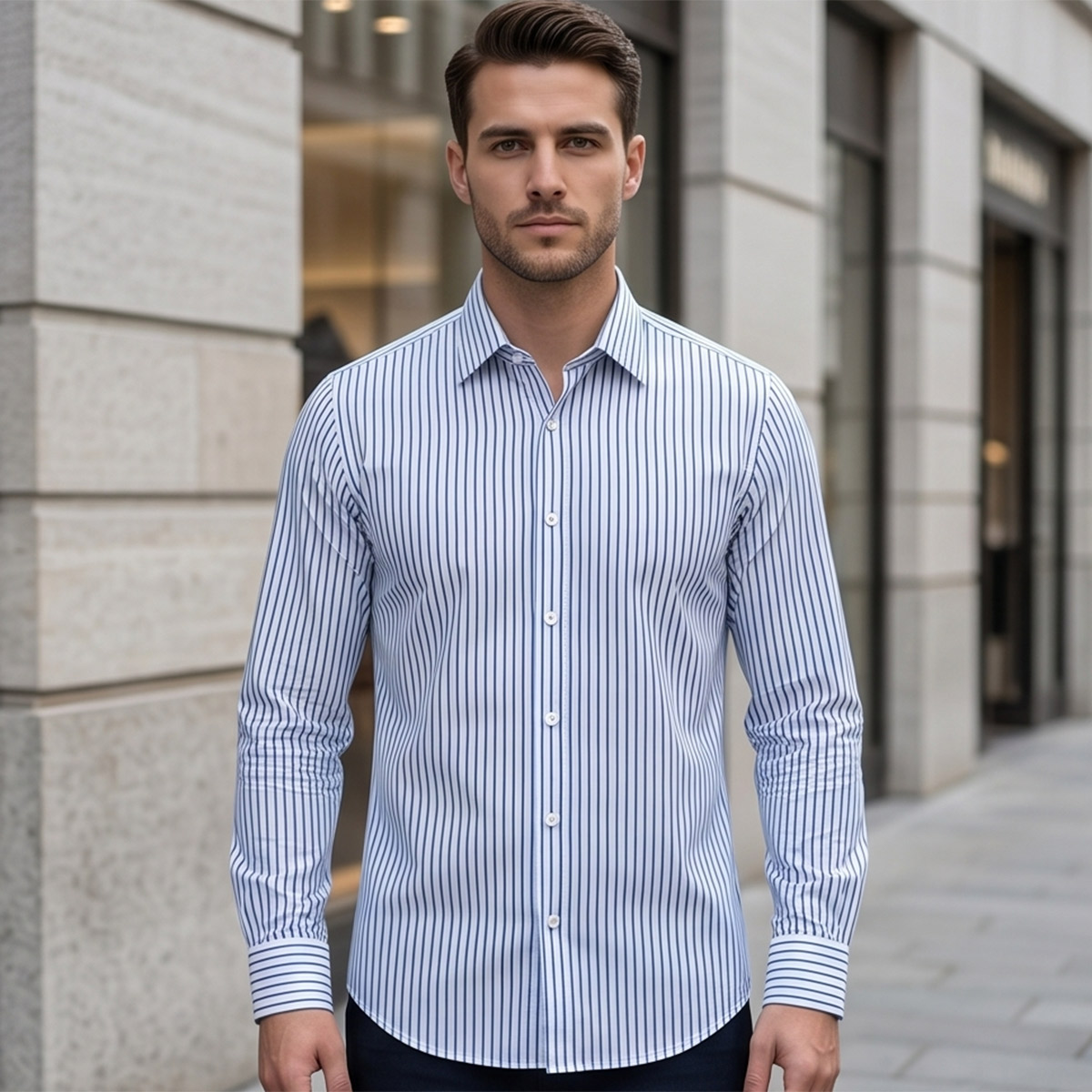 Men Printed Formal Shirt Long Sleeve