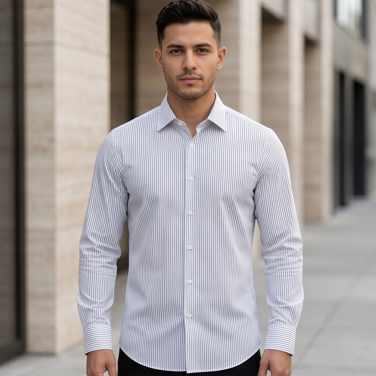 Men Printed Formal Shirt Long Sleeve