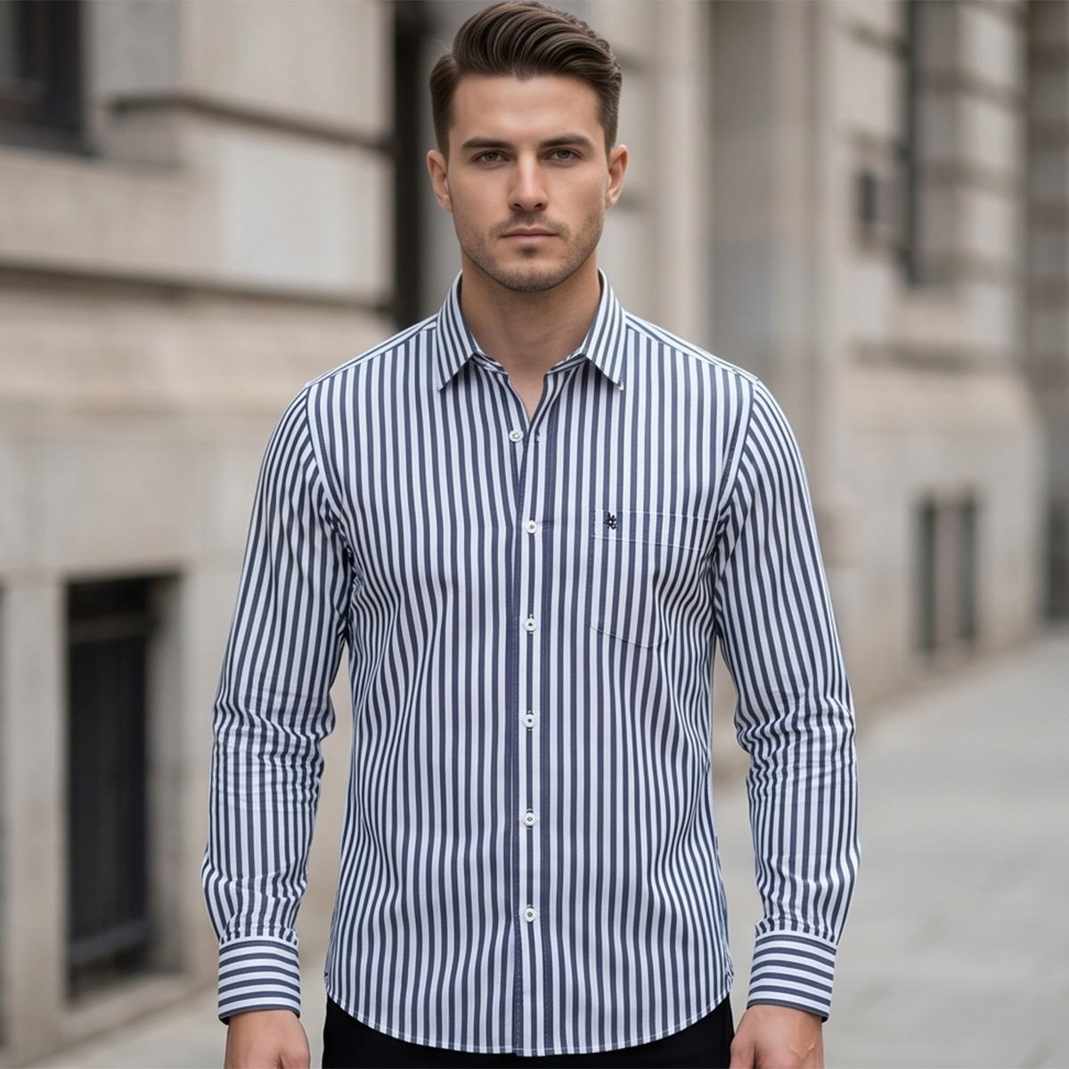 Men Printed Formal Shirt Long Sleeve