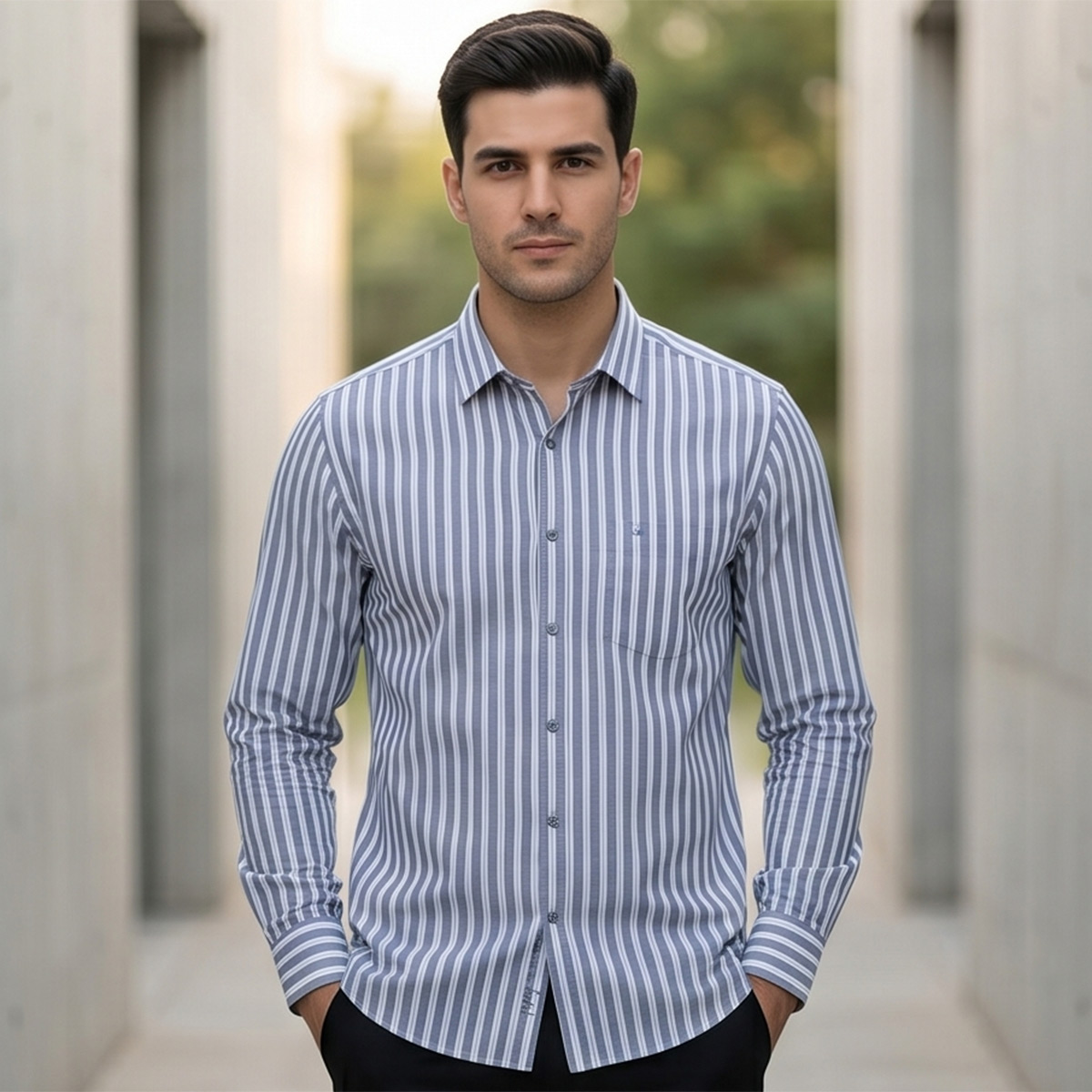 Men Printed Formal Shirt Long Sleeve