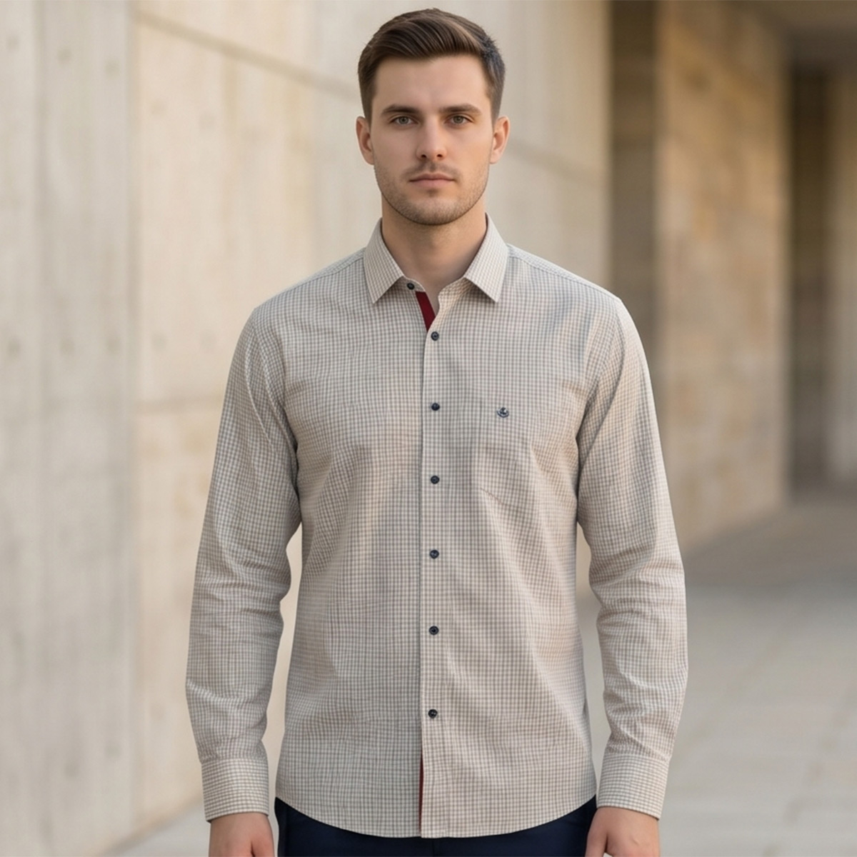 Men Printed Formal Shirt Long Sleeve