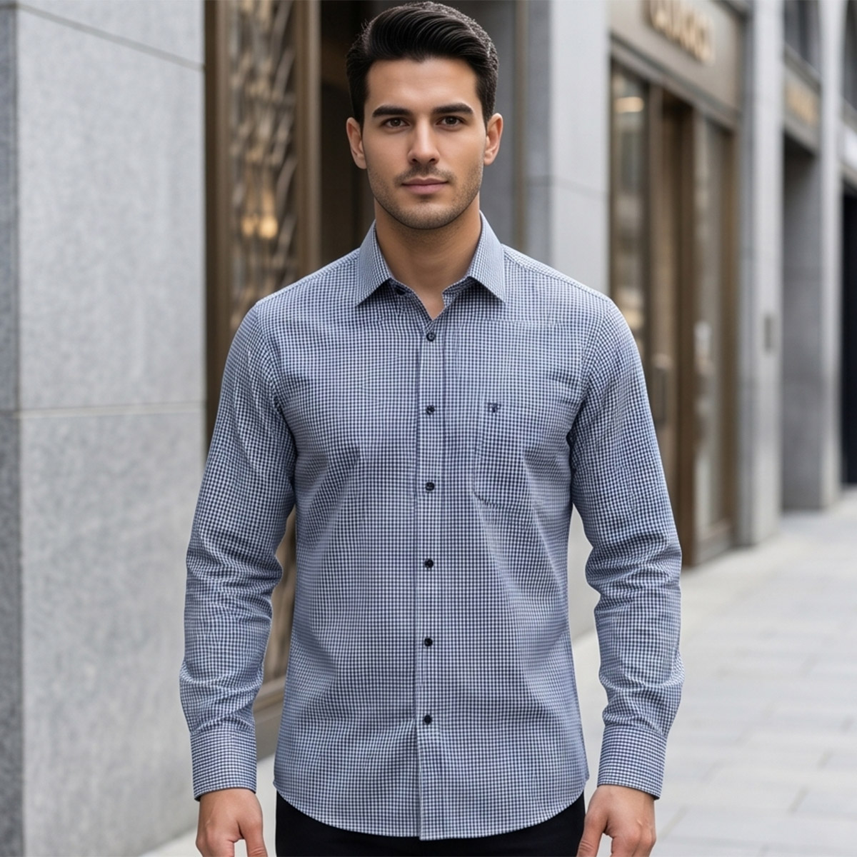 Men Printed Formal Shirt Long Sleeve