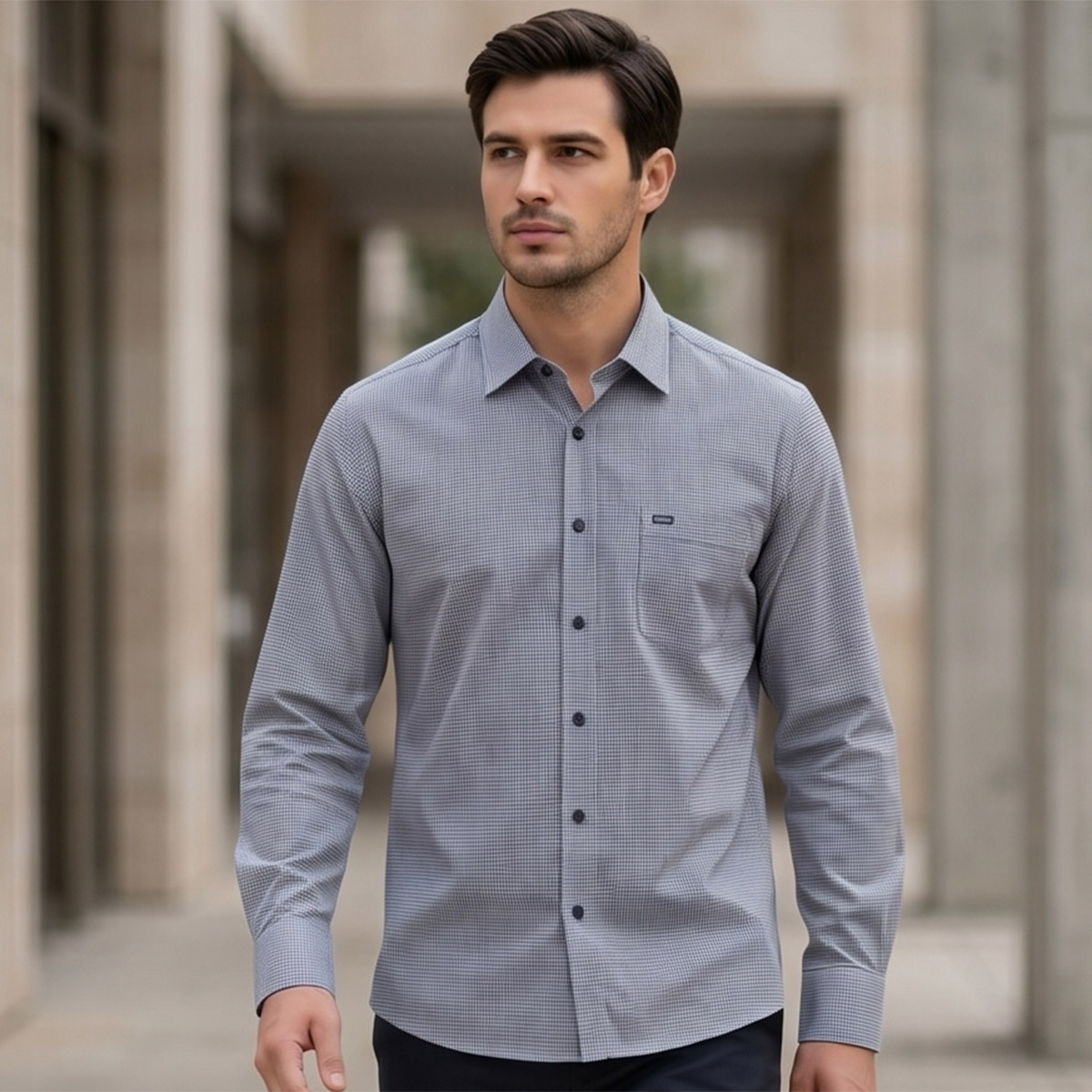 Men Printed Formal Shirt Long Sleeve