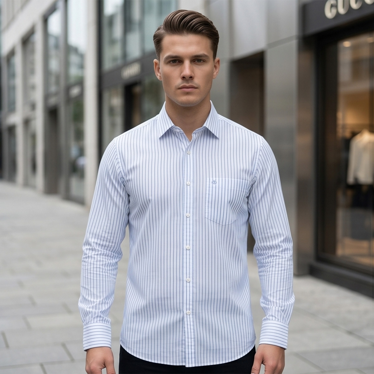 Men Printed Formal Shirt Long Sleeve