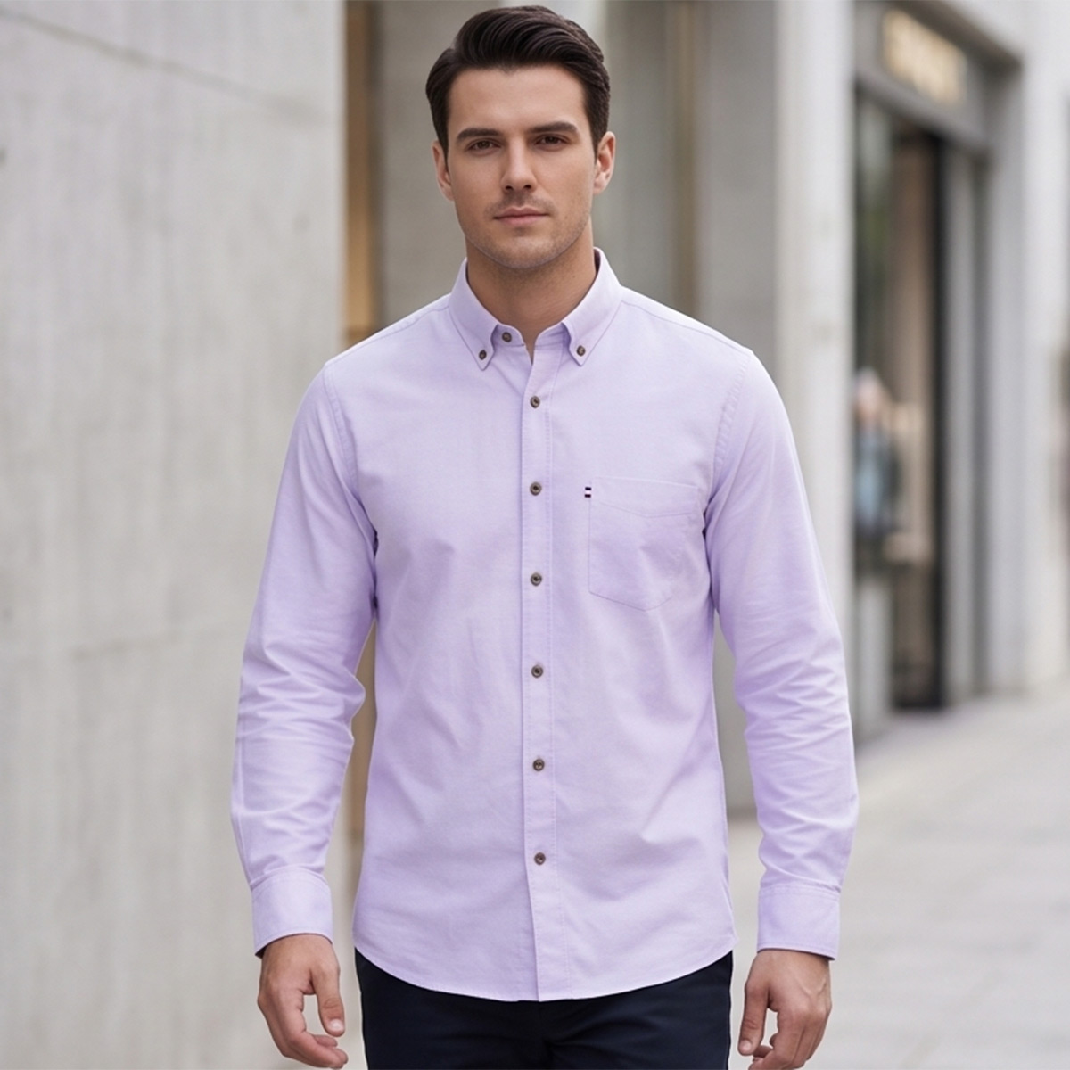 Regular Formal Shirt Pink Long Sleeve