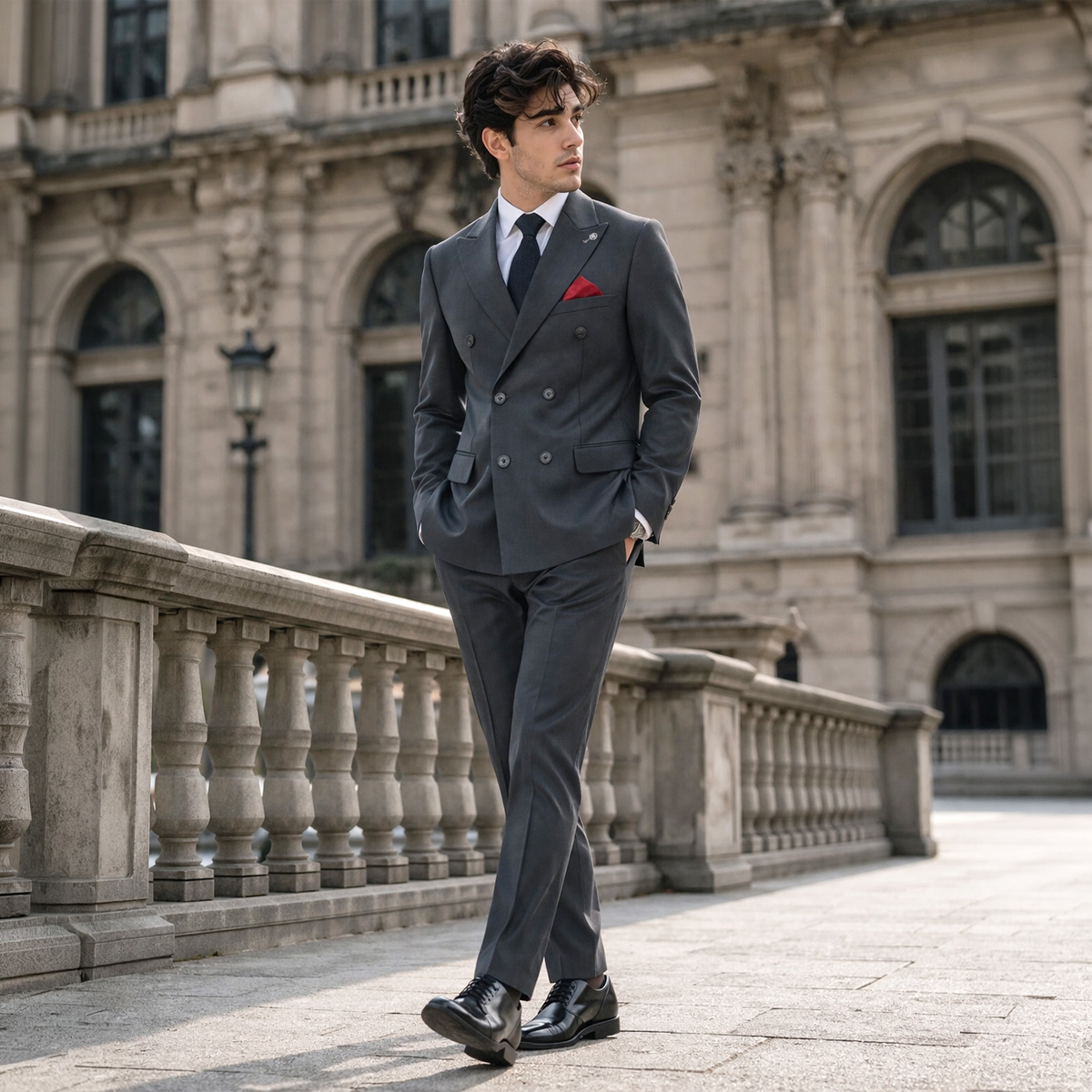Men Slim Fit Plain Suit