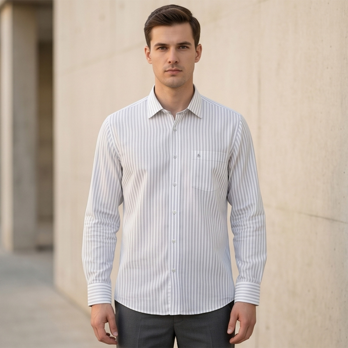 Men Printed Formal Shirt Long Sleeve
