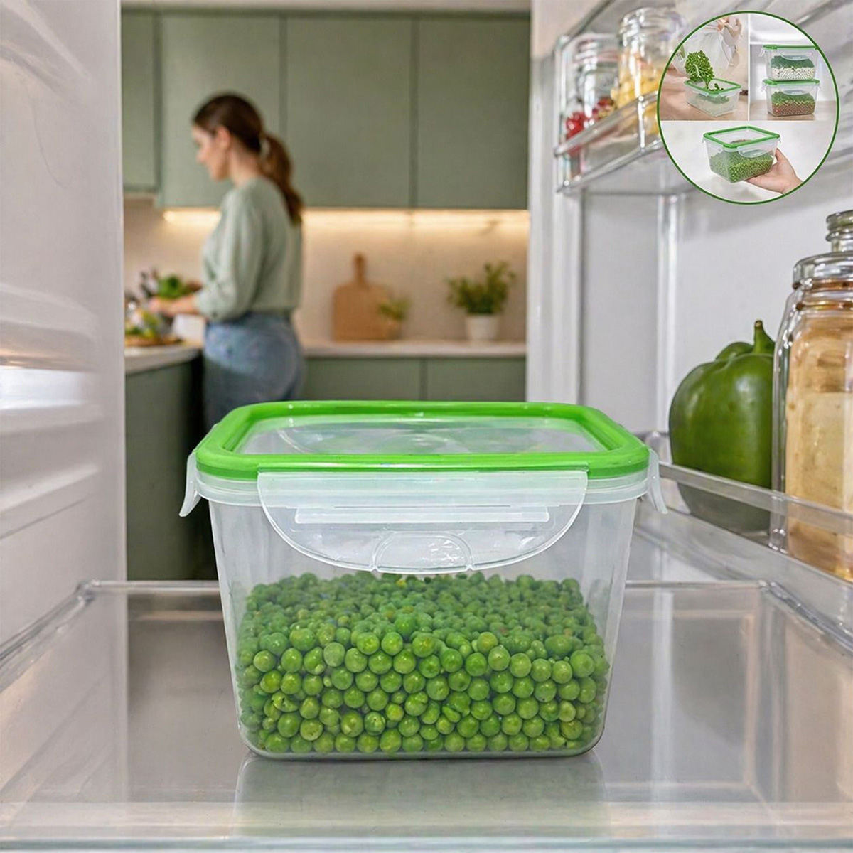 Airtight Storage Bowl Green 1L