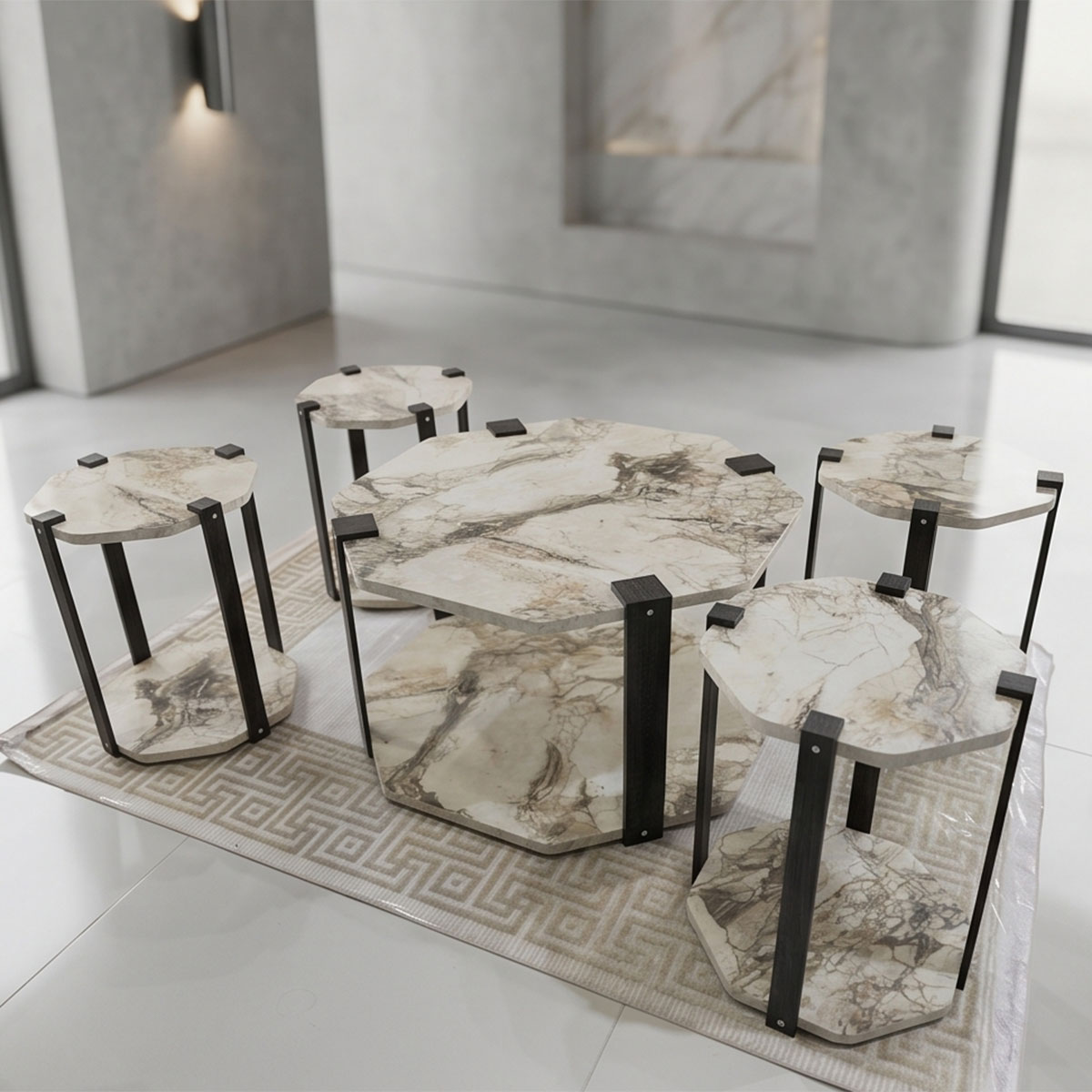 Modern Tea Table Set Round 1+4