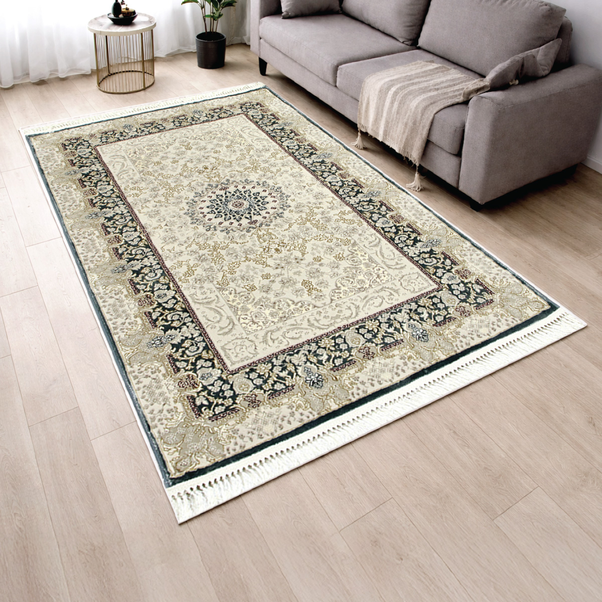 Pasin Rug Cream Blue 200x300