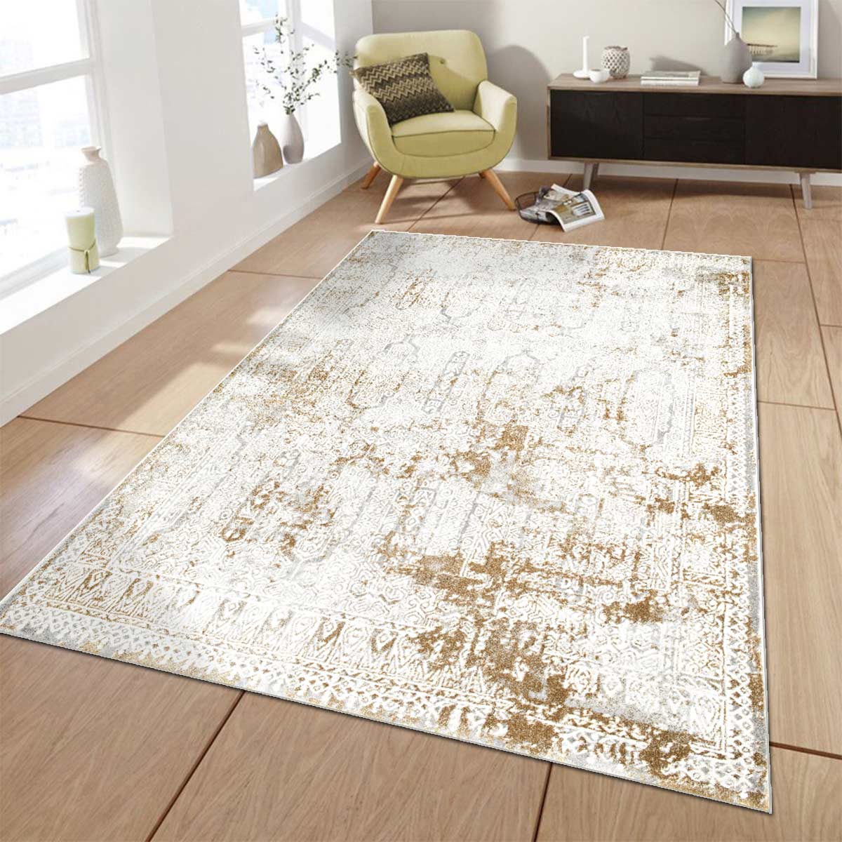 Trento E417B Grey/Mustard Carpet 300x400cm